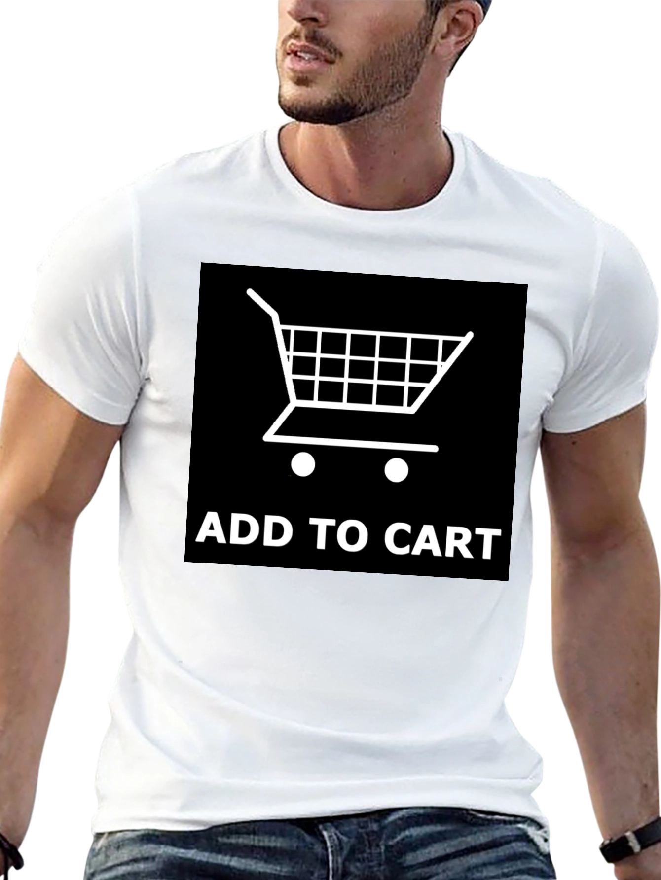 Add to Cart Graphic Tee - Shopping Cart Design - 13