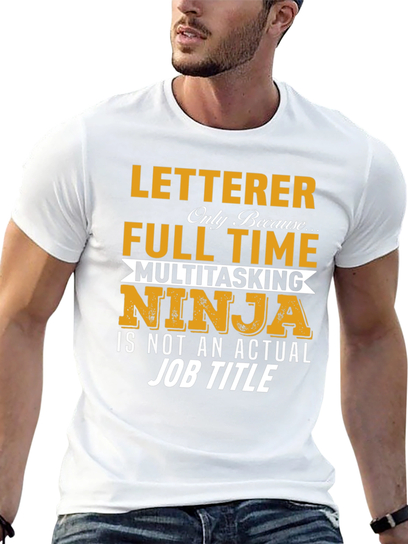 Black Letterer Ninja T-Shirt - Funny Job Title Tee view 13