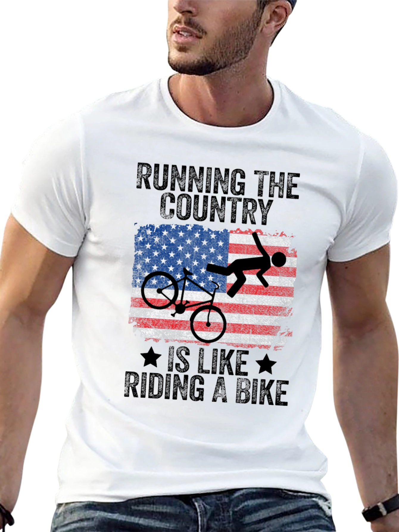 Black Running the Country Bike T-Shirt view 13