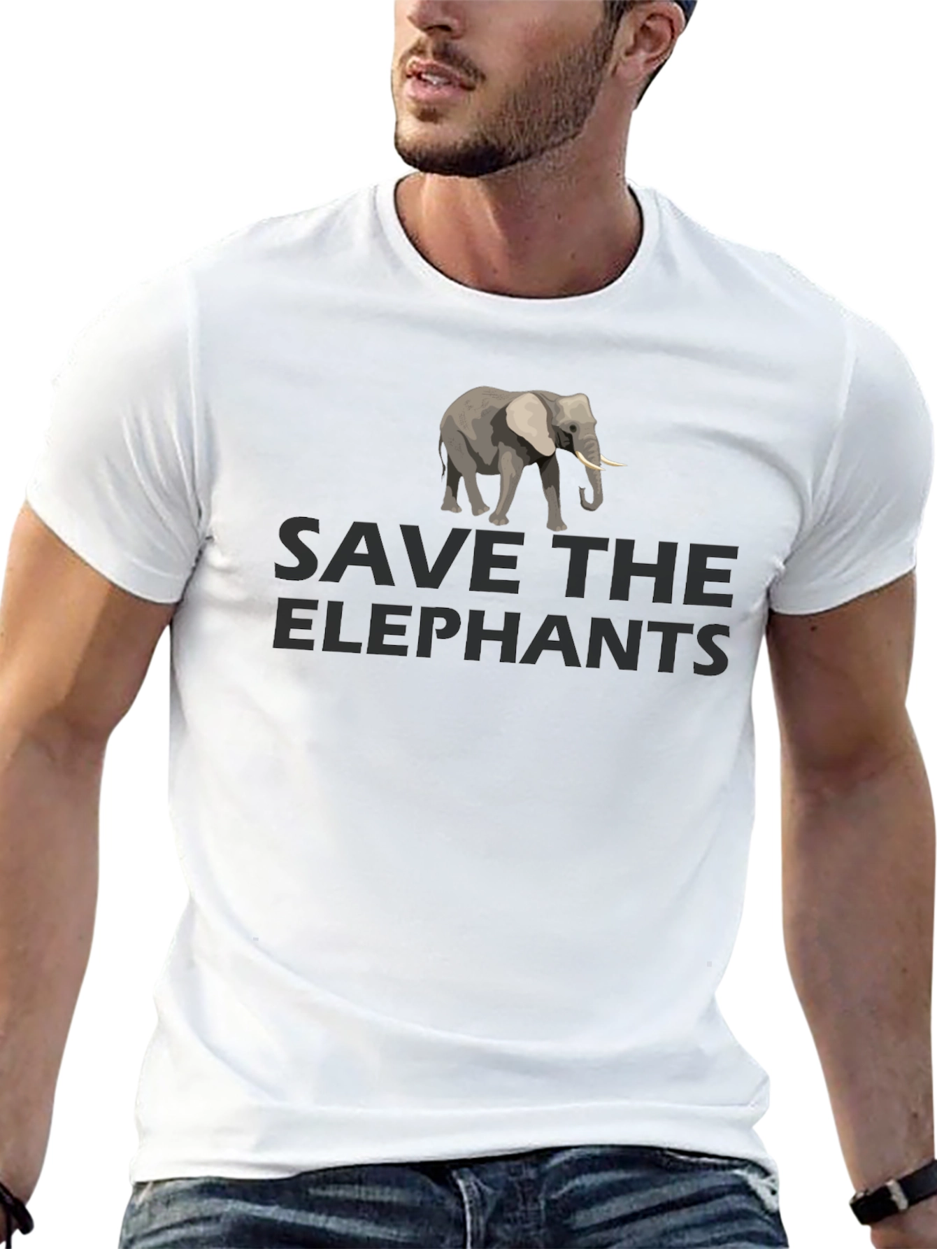 Black Save the Elephants Graphic Tee - Black view 13