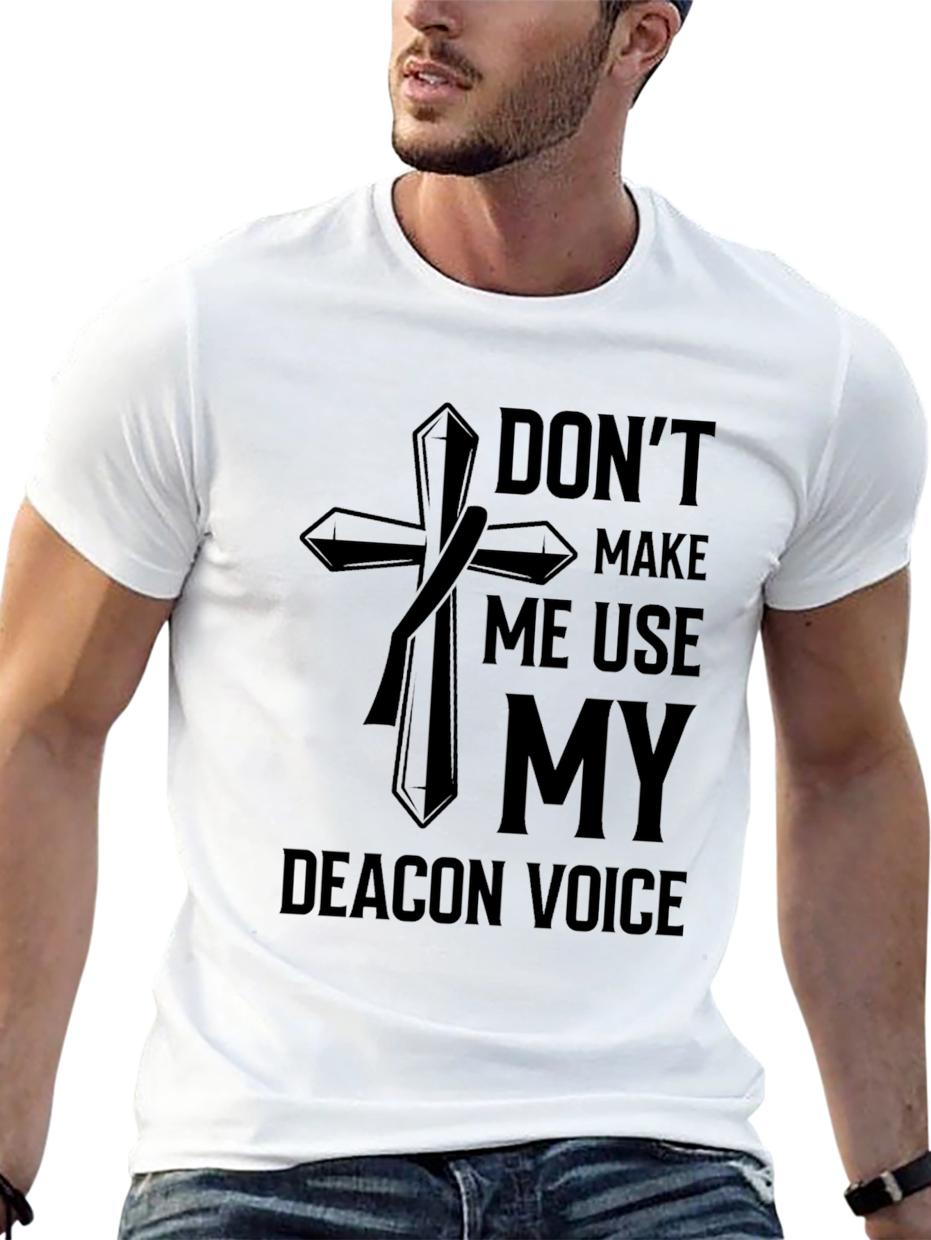 Black Don't Make Me Use My Deacon Voice T-Shirt view 13