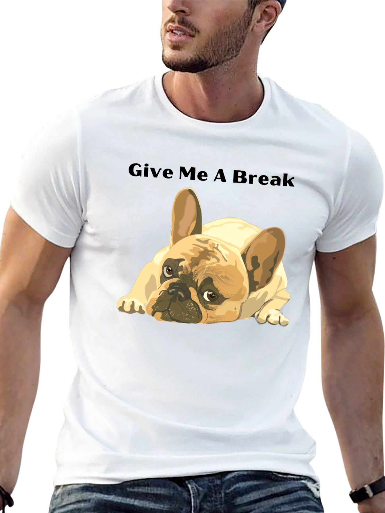 Black Give Me A Break French Bulldog T-Shirt view 13