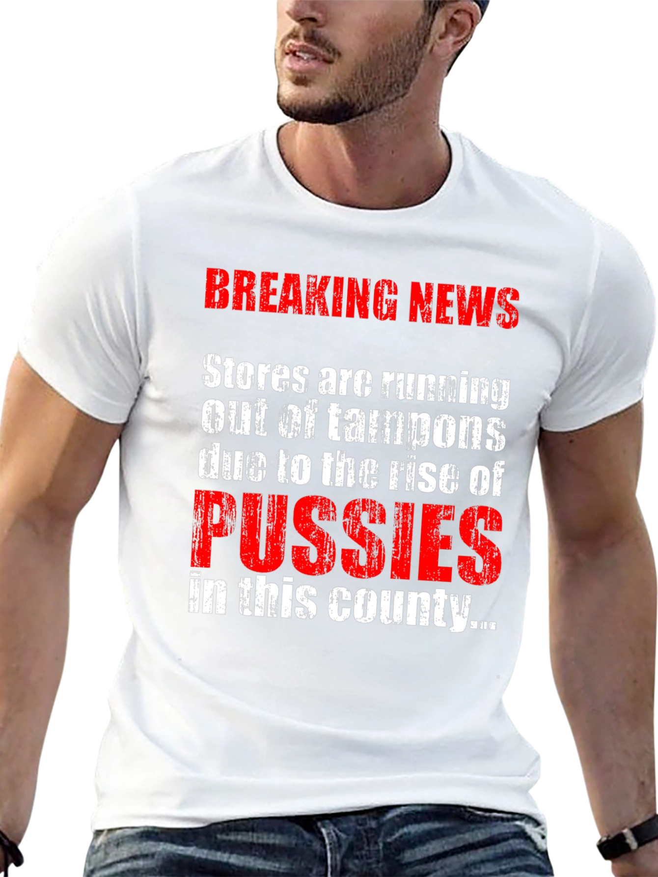 Black Breaking News Pussies T-Shirt  view 13