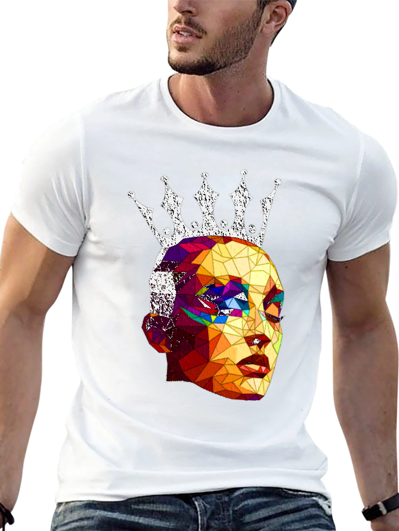 Black Geometric Queen Graphic T-Shirt - Stylish Unisex Tee view 13