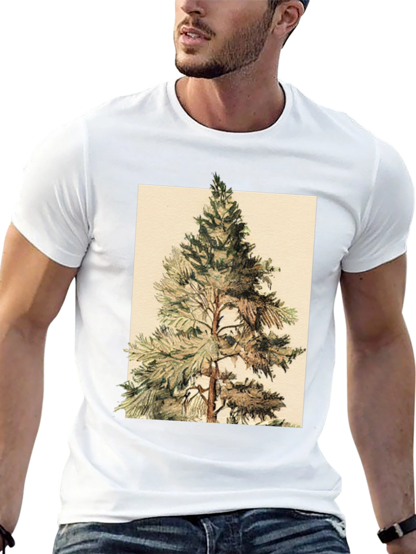 Black Pine Tree Graphic Tee - Nature Inspired Design view 13