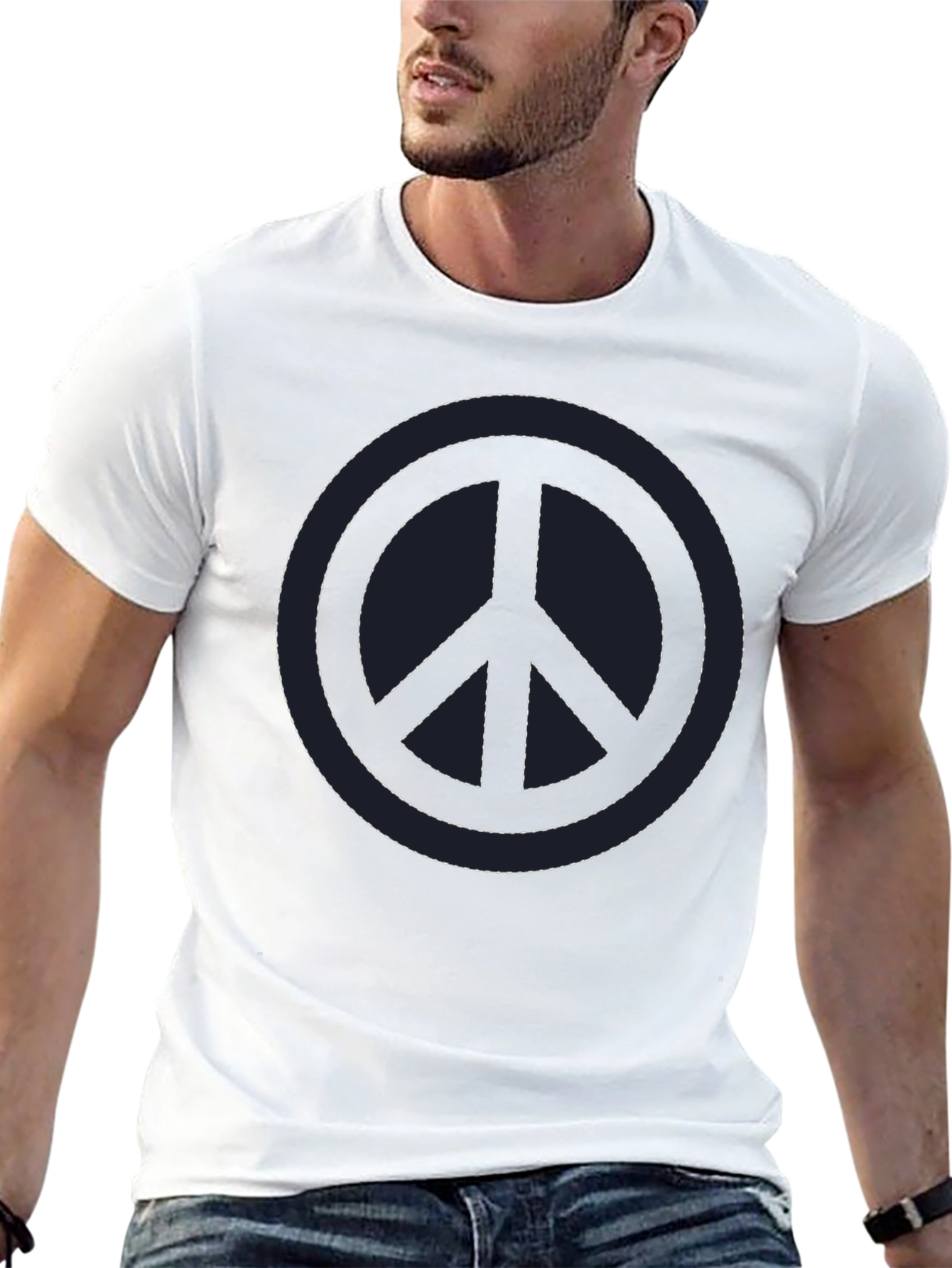 Black Peace Sign Graphic T-Shirt - Stylish Casual Tee view 13