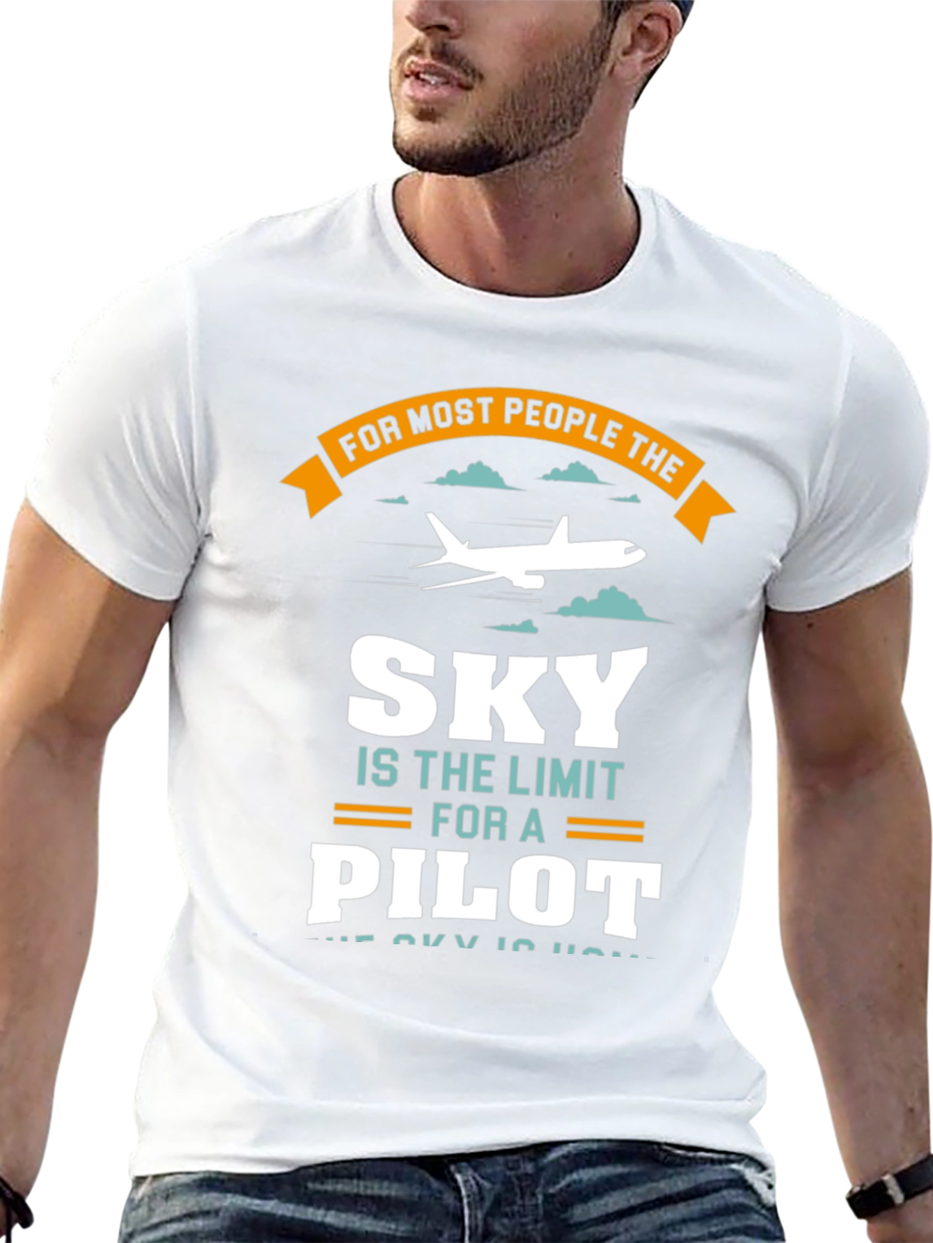 Black Pilot Sky Limit T-Shirt - Aviation Gift Tee view 13