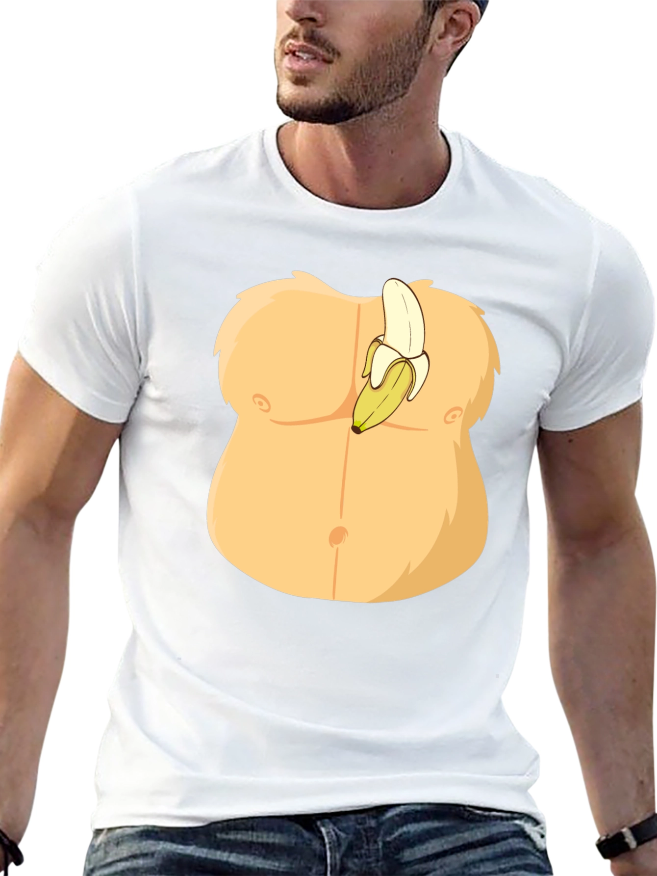 Black Funny Banana Abs Graphic T-Shirt view 13