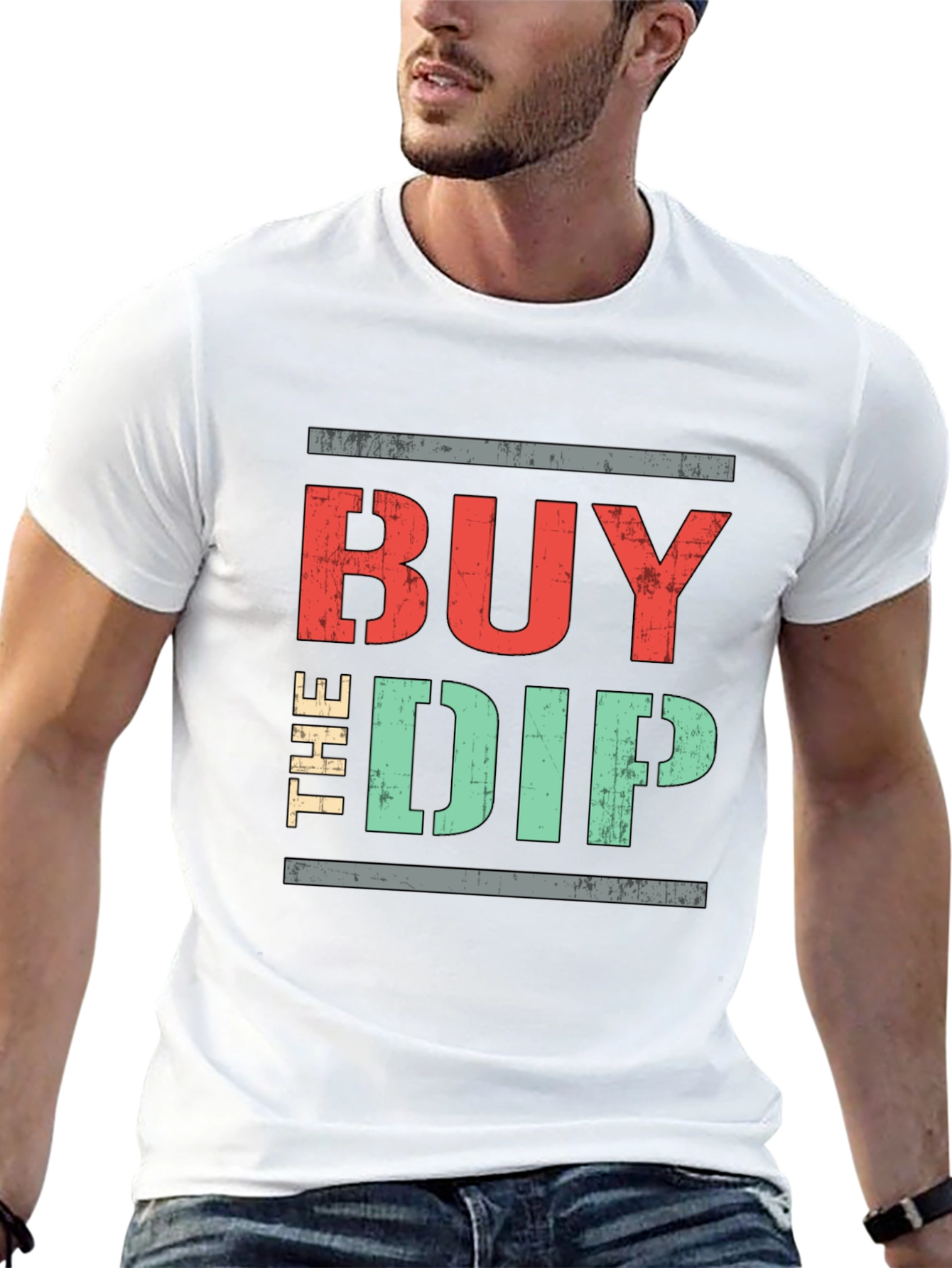 Black Buy The Dip Graphic Tee - Stock Market T-Shirt view 13