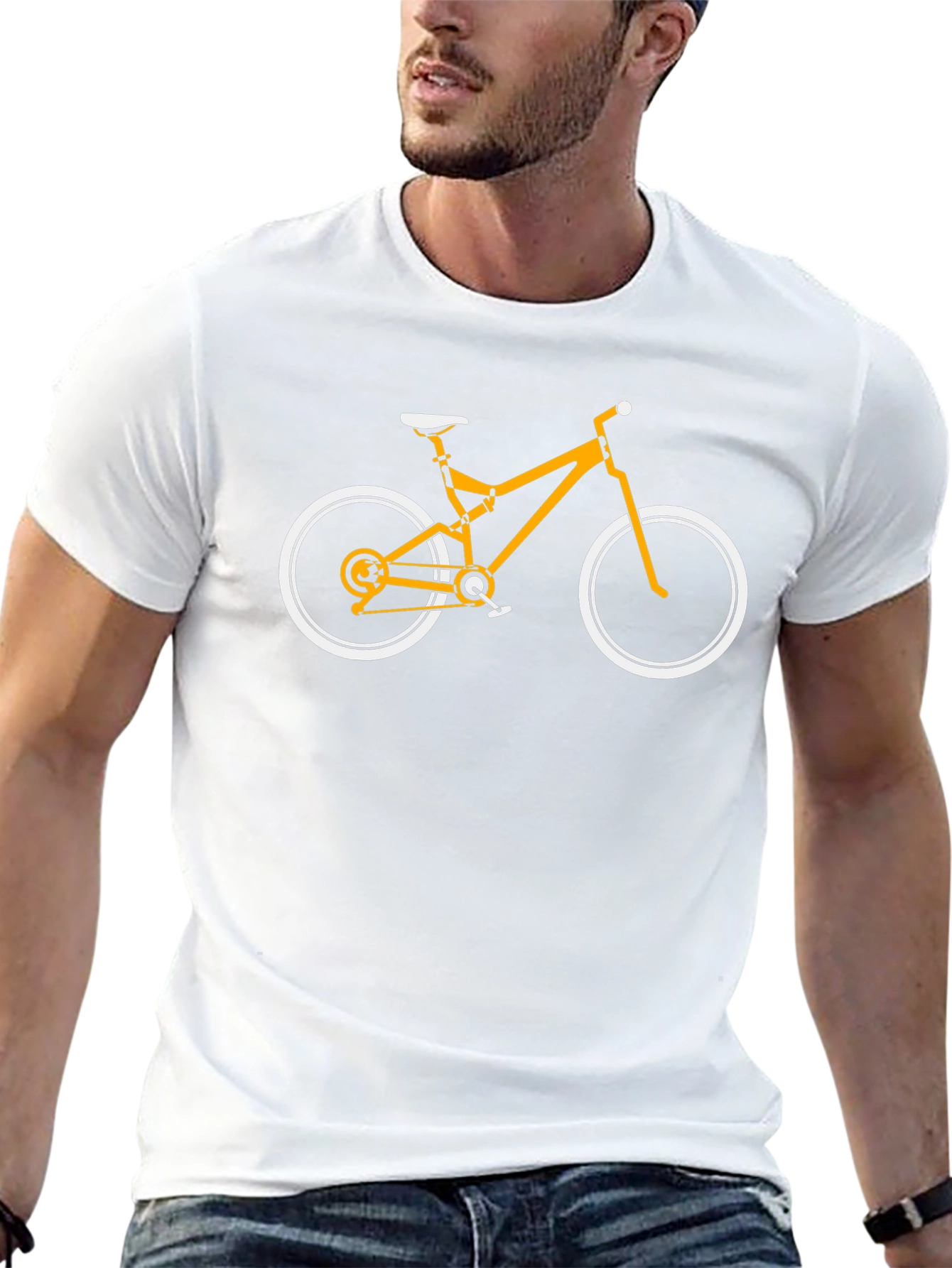 Black Bike Graphic Tee - Black Cotton T-Shirt for Cycling Lovers view 13