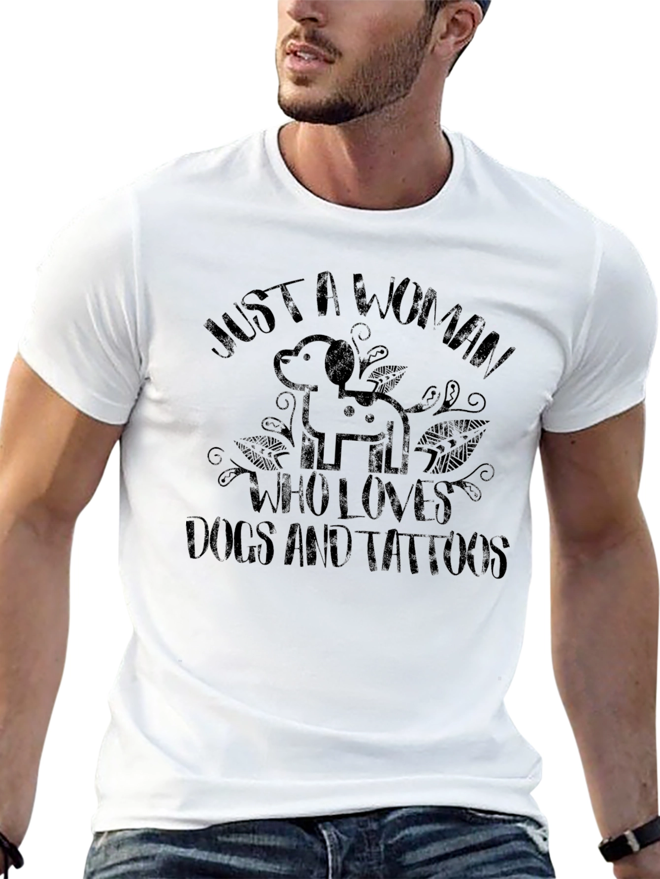 Black Woman's Dog and Tattoo Lover T-Shirt view 13