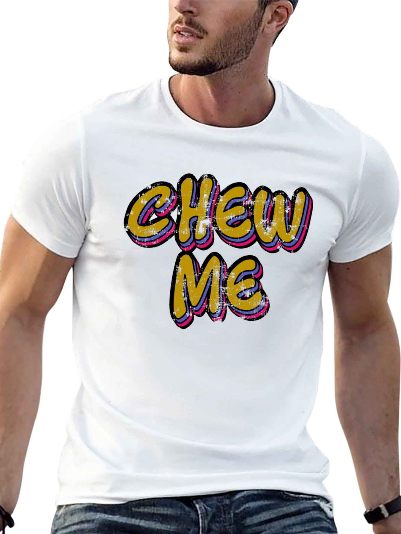 Black Chew Me Graphic Black T-Shirt view 13