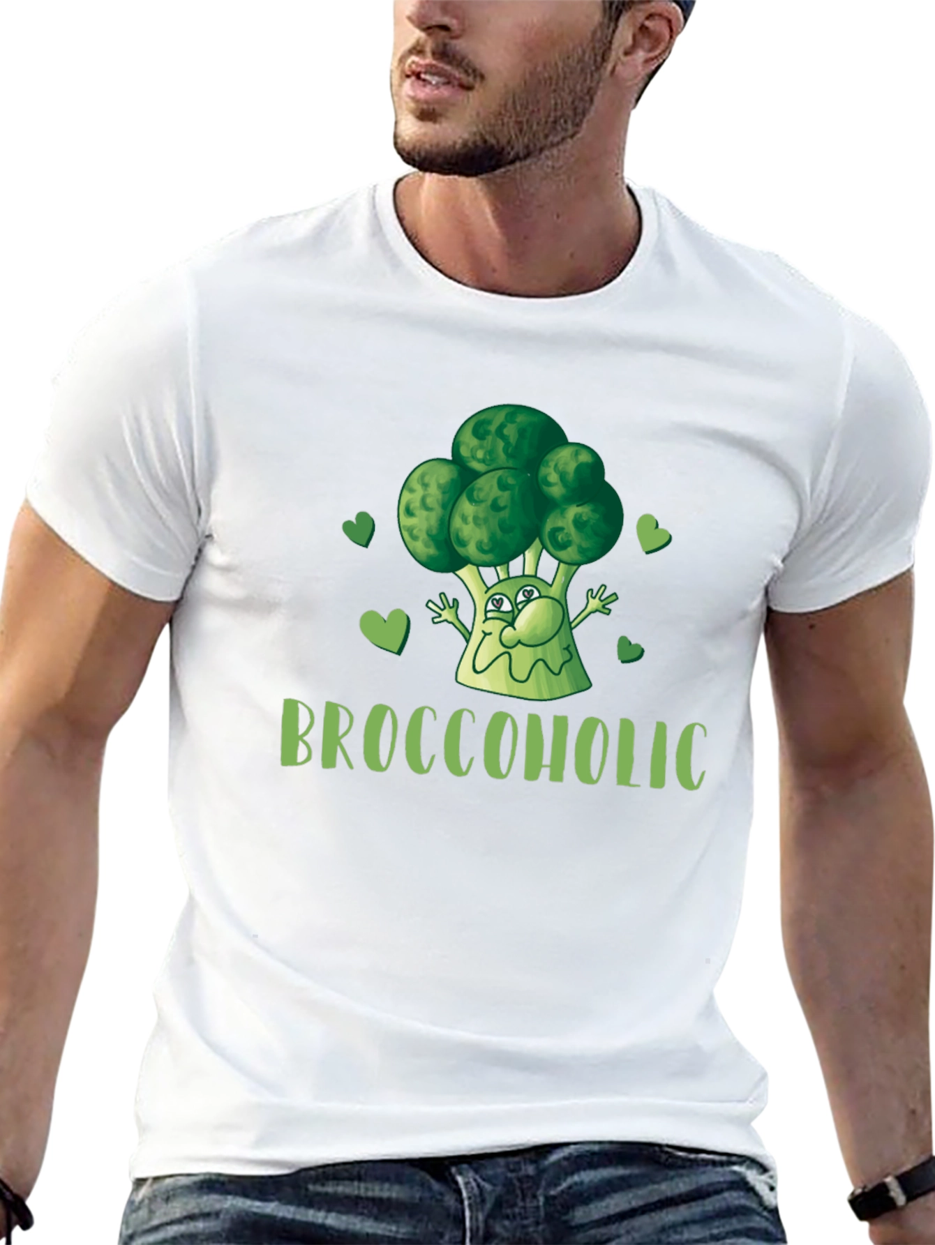 Black Broccoholic Funny Broccoli Lover Black T-Shirt view 13