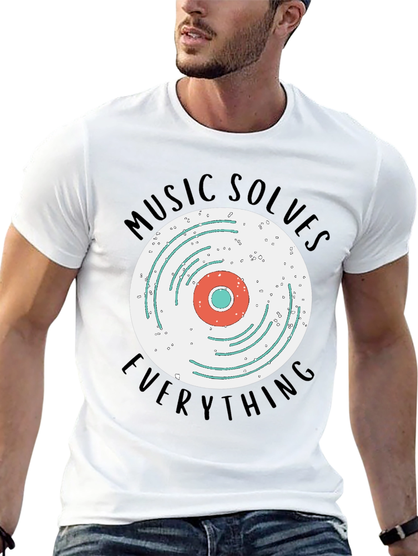Black Music Solves Everything Graphic Tee view 13