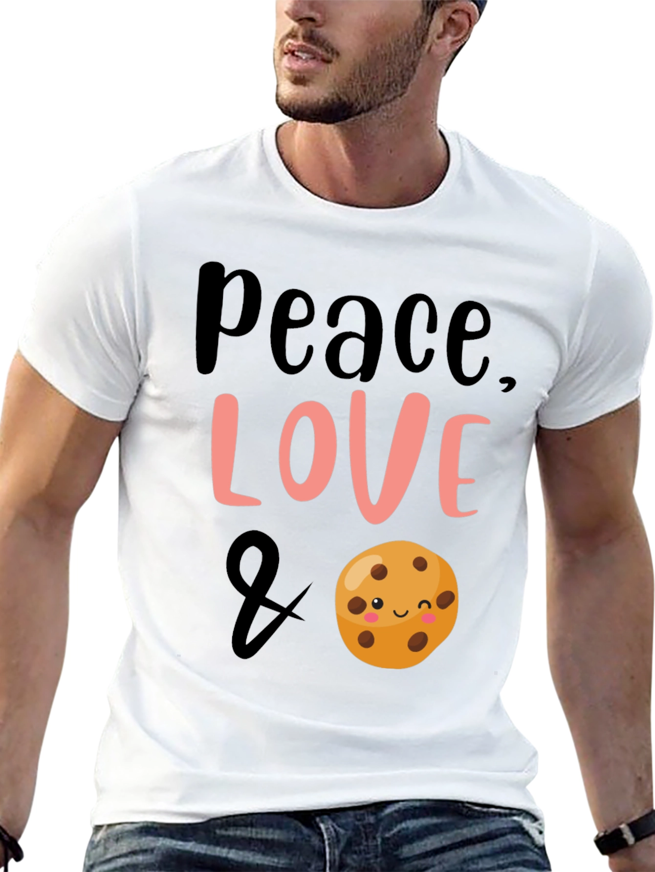 Black Peace, Love & Cookies Black Graphic Tee view 13