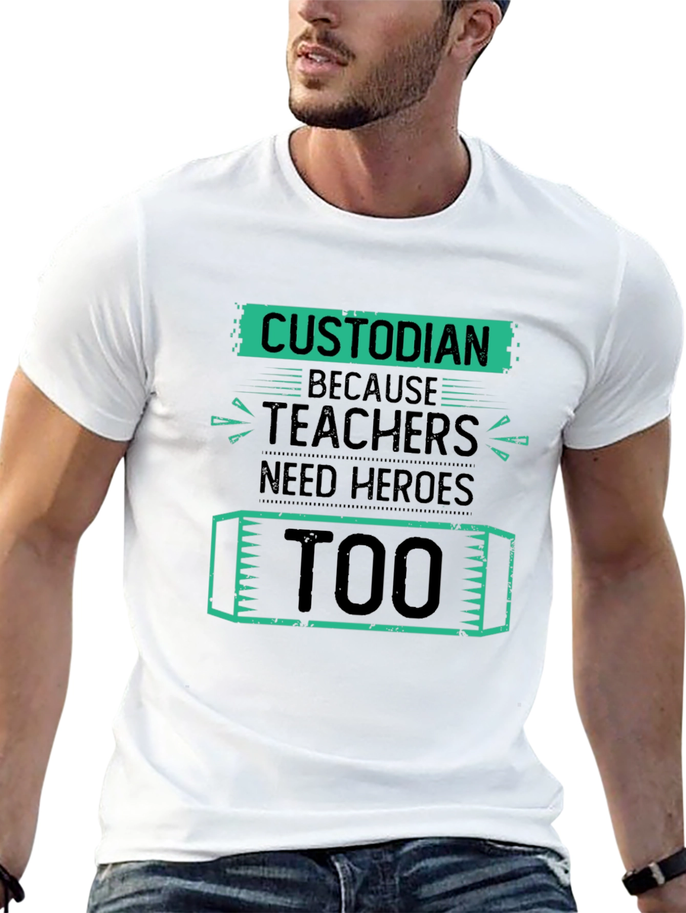 Black Custodian Hero Tee - Teacher Appreciation Gift view 13