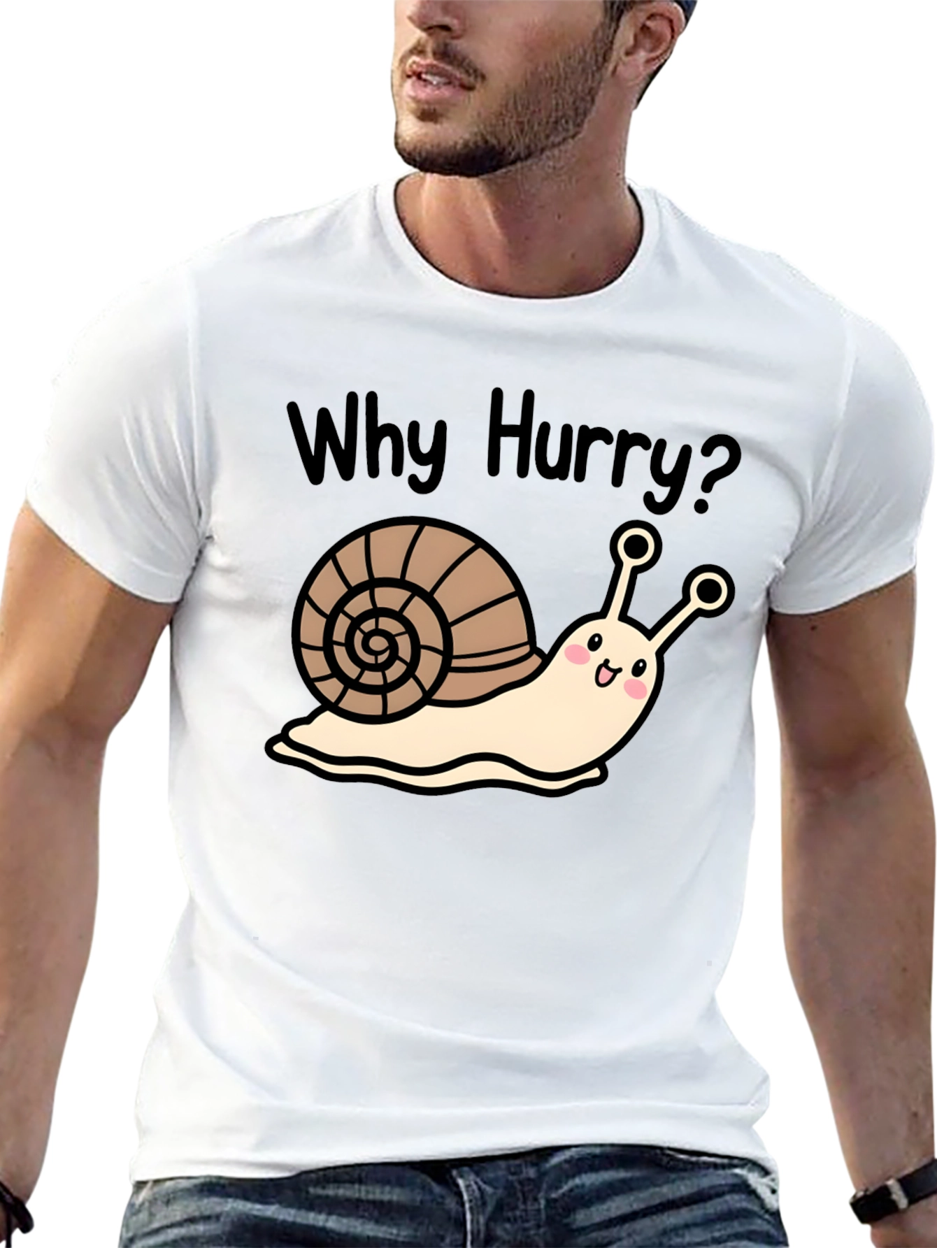 Black Why Hurry? Snail Graphic T-Shirt view 13