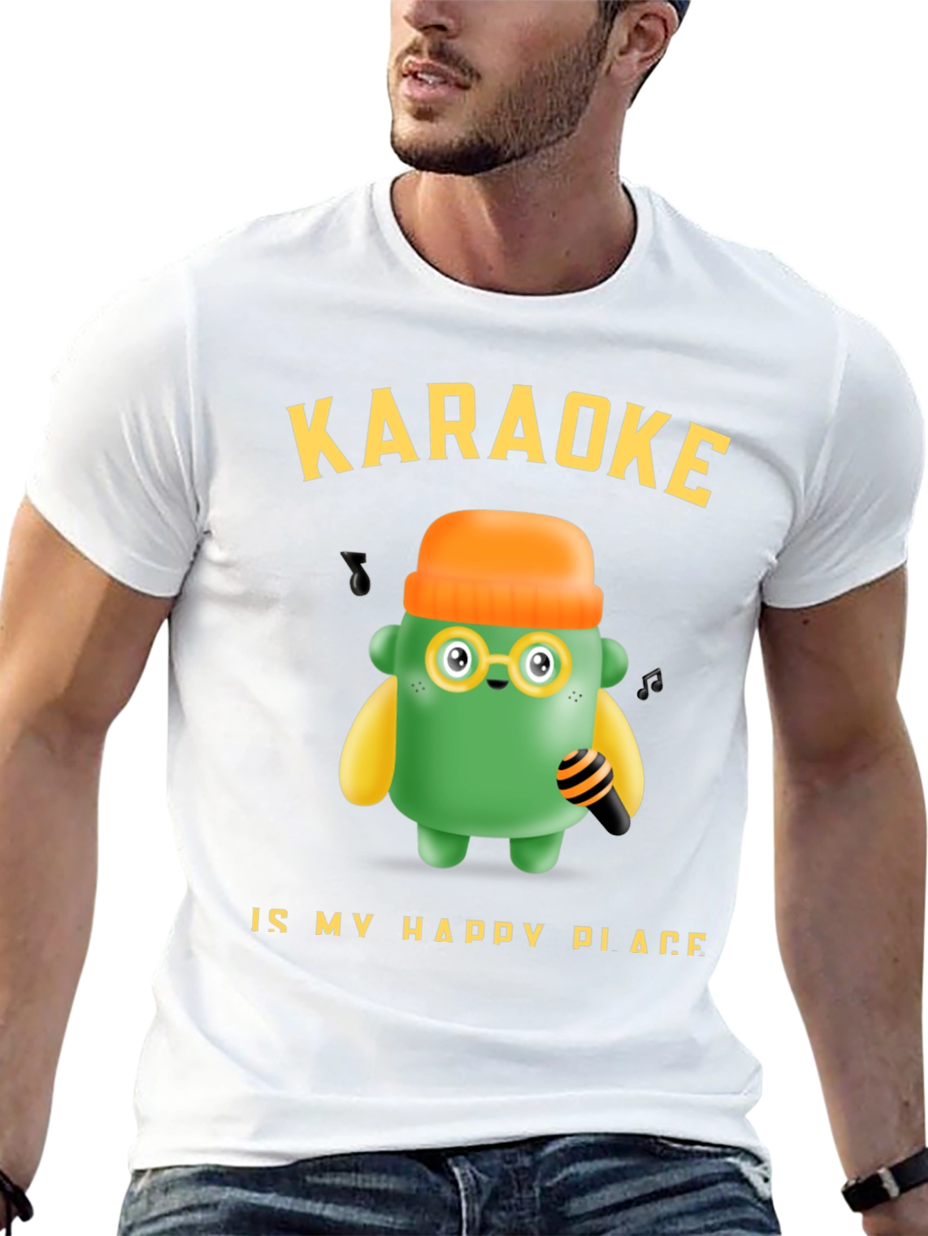 Black Karaoke My Happy Place T-Shirt Fun Graphic Tee view 13
