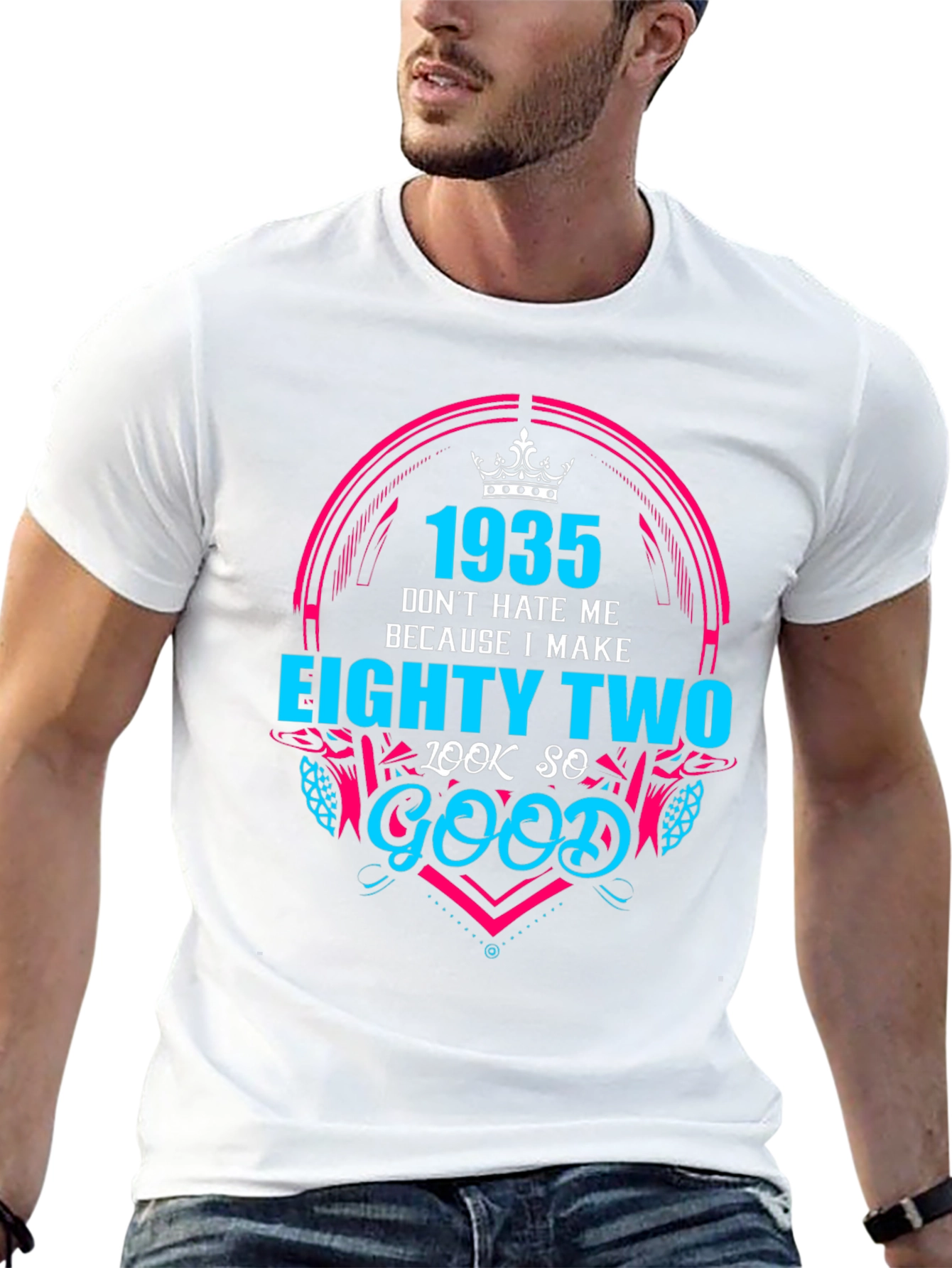 Black 1935 Birthday T-Shirt - Eighty Two Look So Good Tee view 13
