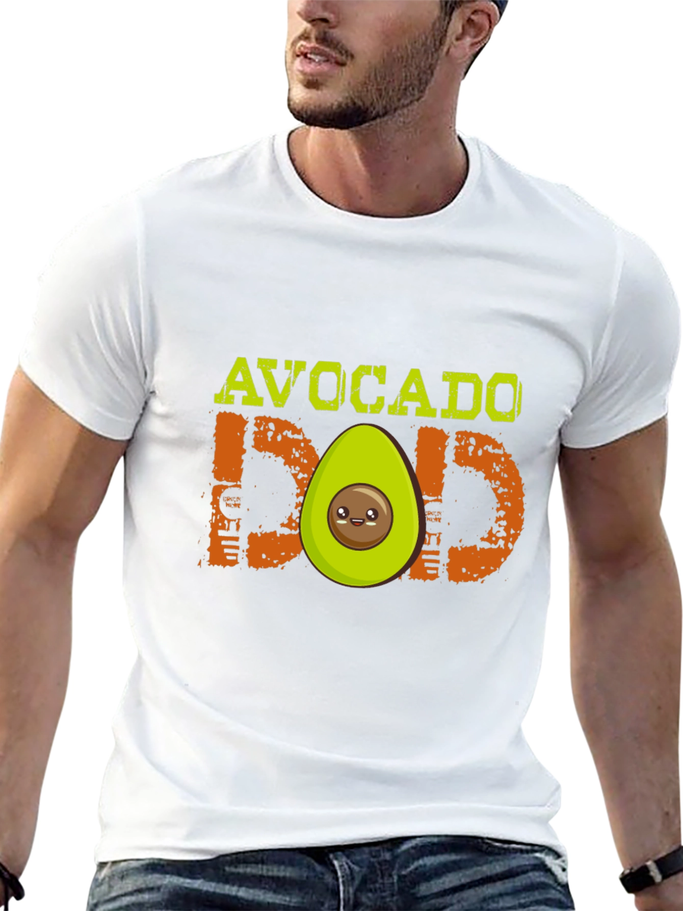 Black Avocado Dad Graphic T-Shirt - Black, Cute Design view 13