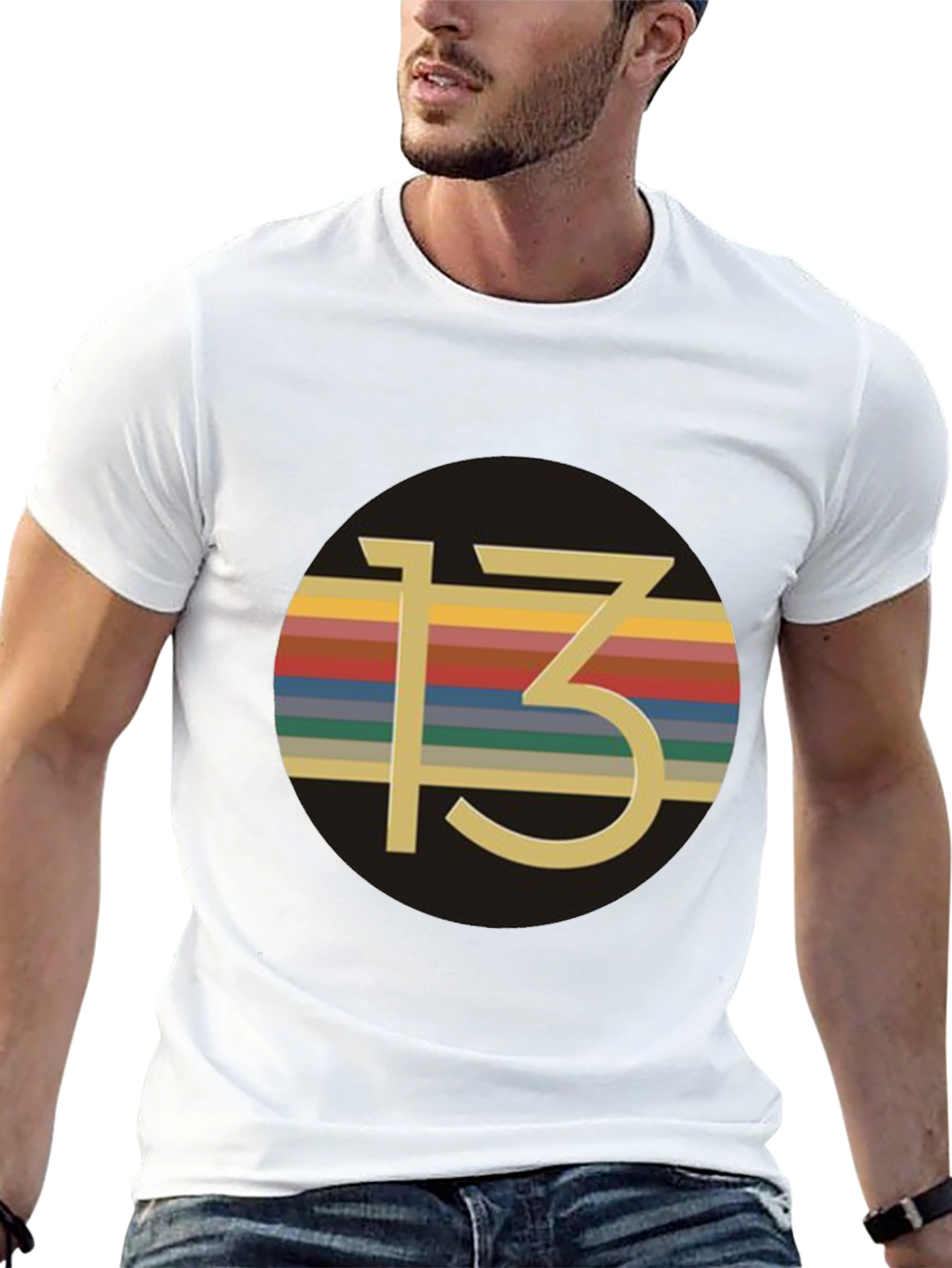 Black Retro 13 T-Shirt view 13