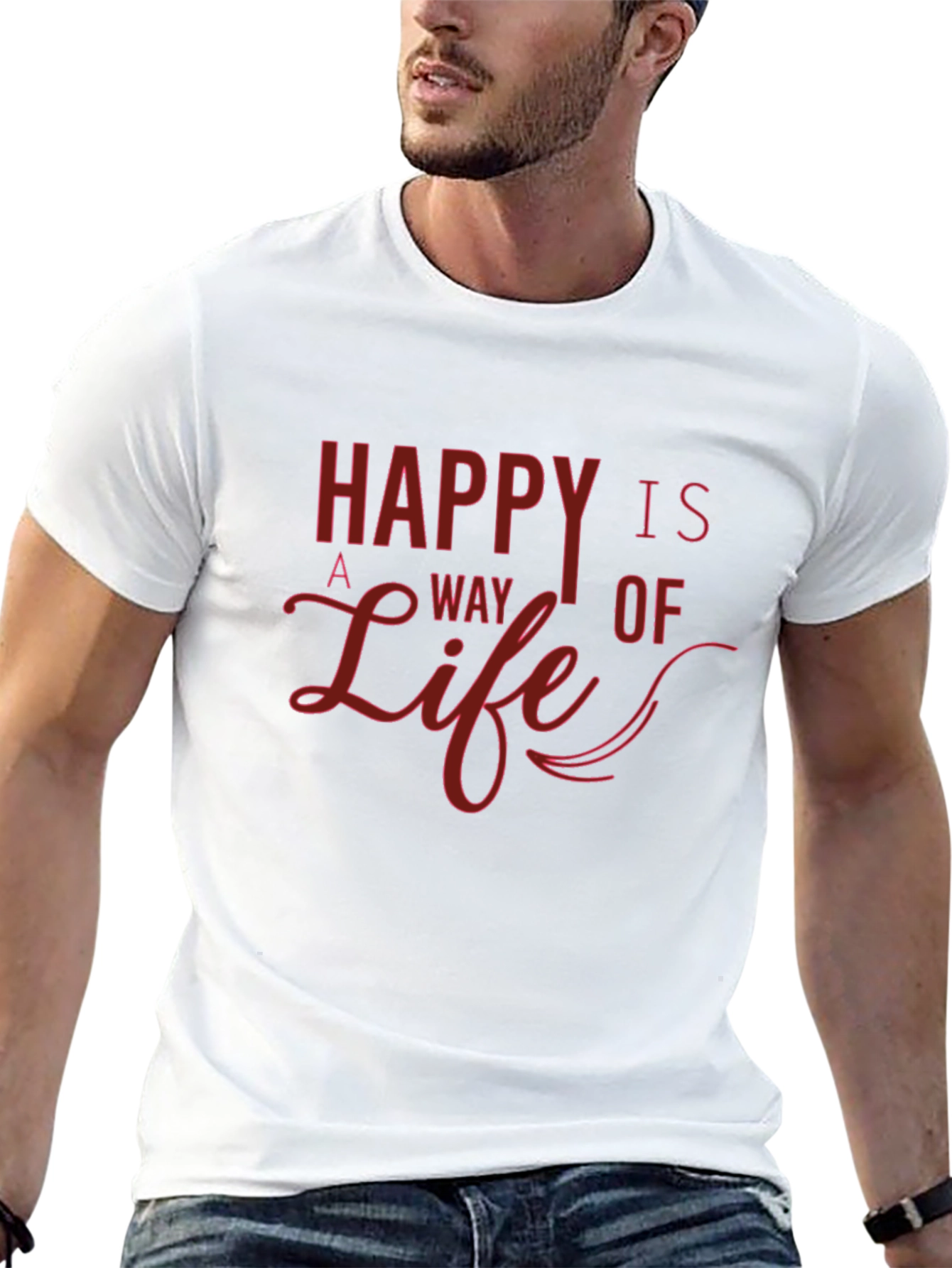 Black Happy is a Way of Life Graphic T-Shirt view 13