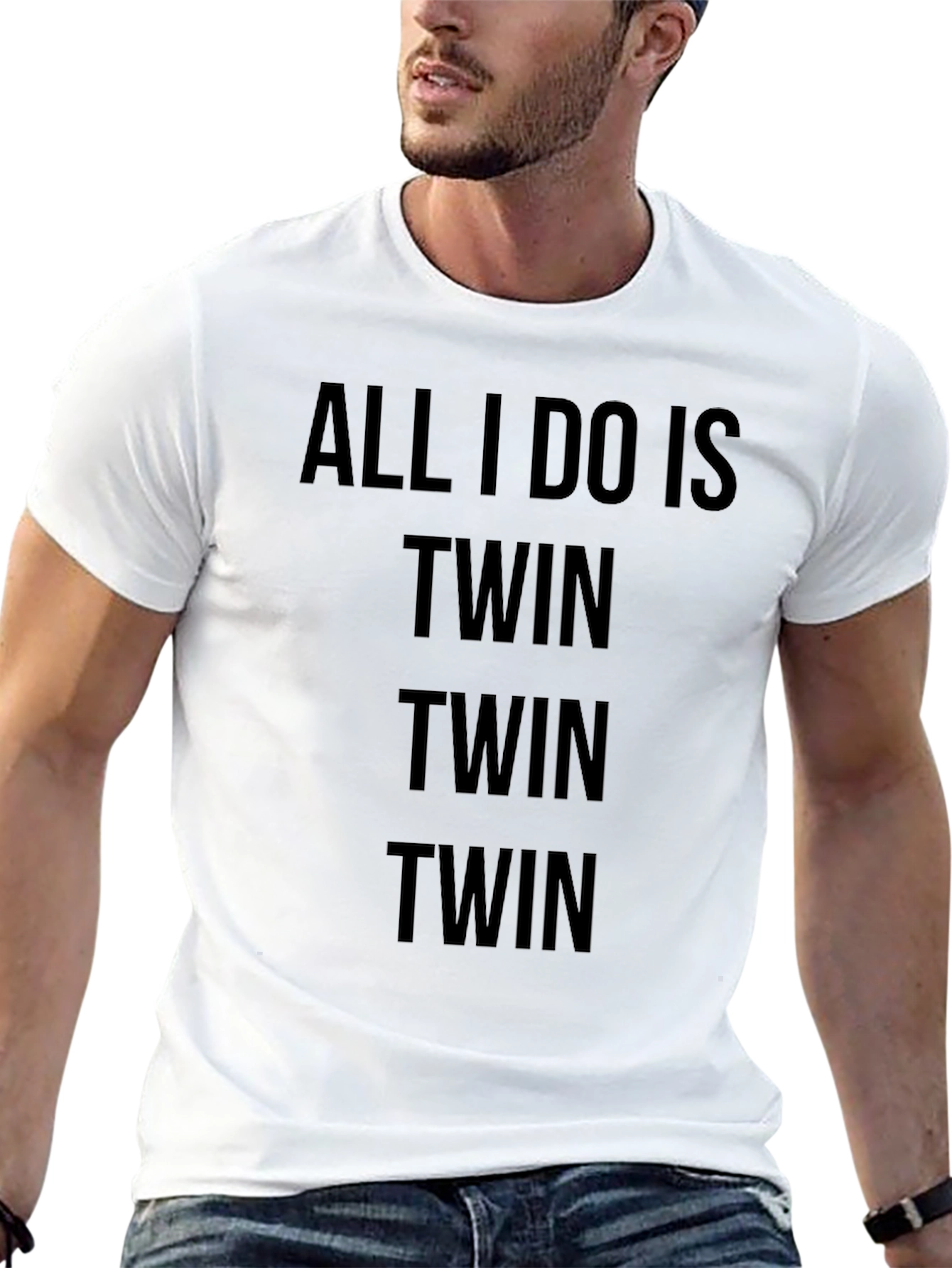 Black All I Do Is Twin T-Shirt - Black Crew Neck Tee view 13