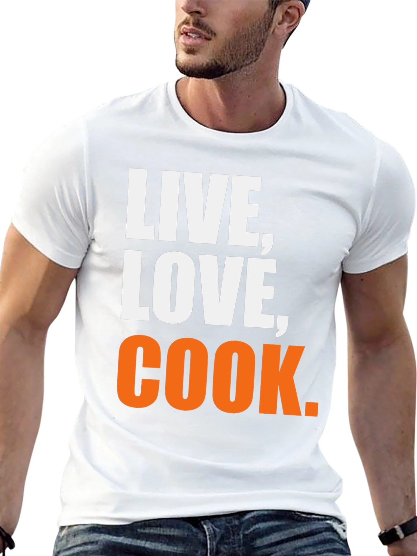 Black Live, Love, Cook Graphic T-Shirt view 13