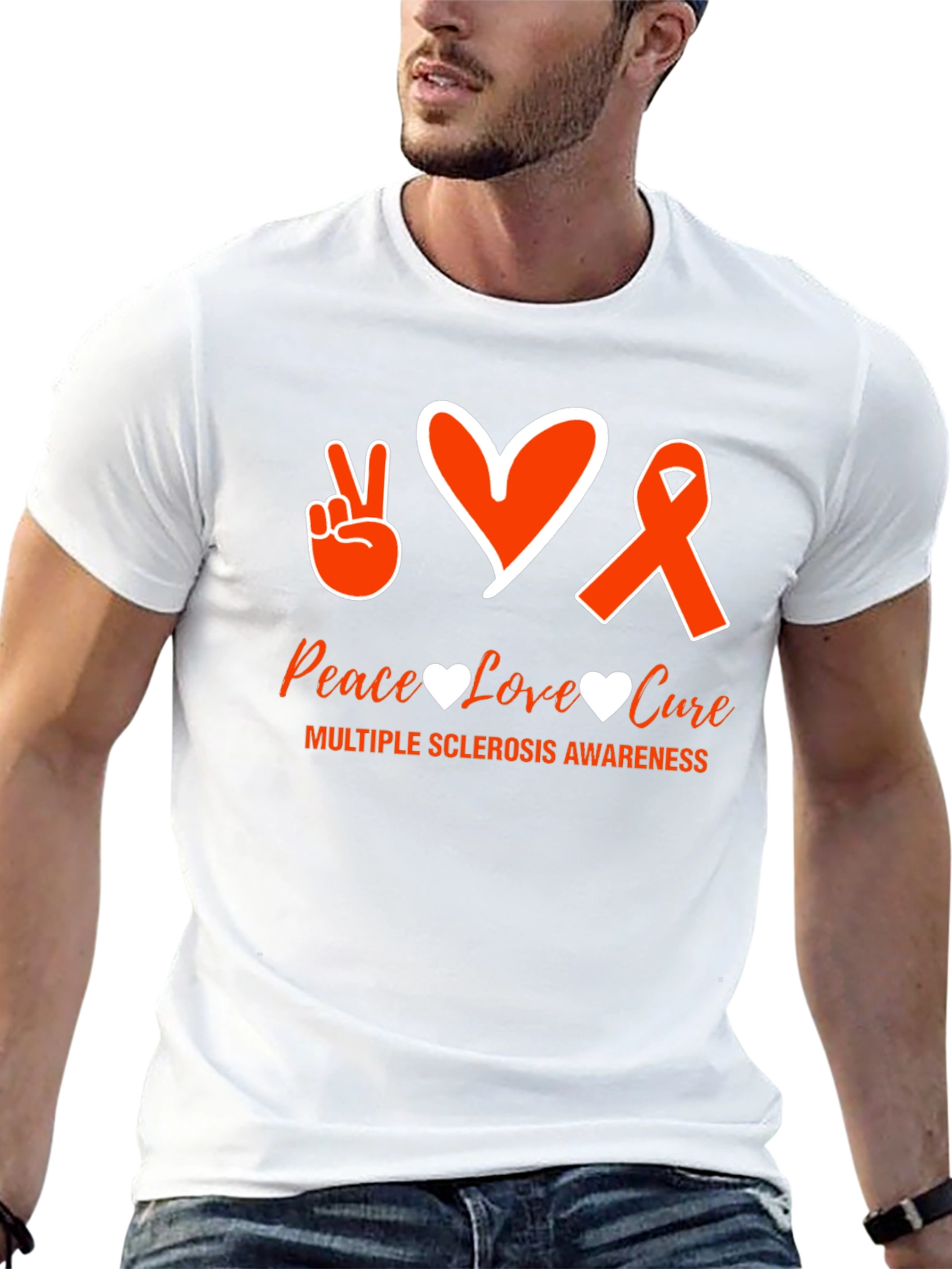 MS Awareness Graphic Tee - Peace Love Cure - 13