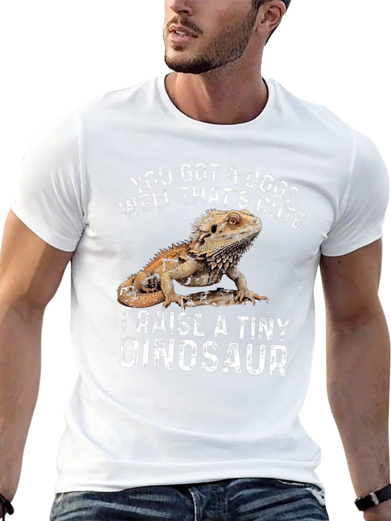 Black Bearded Dragon T-Shirt - I Raise a Tiny Dinosaur view 13
