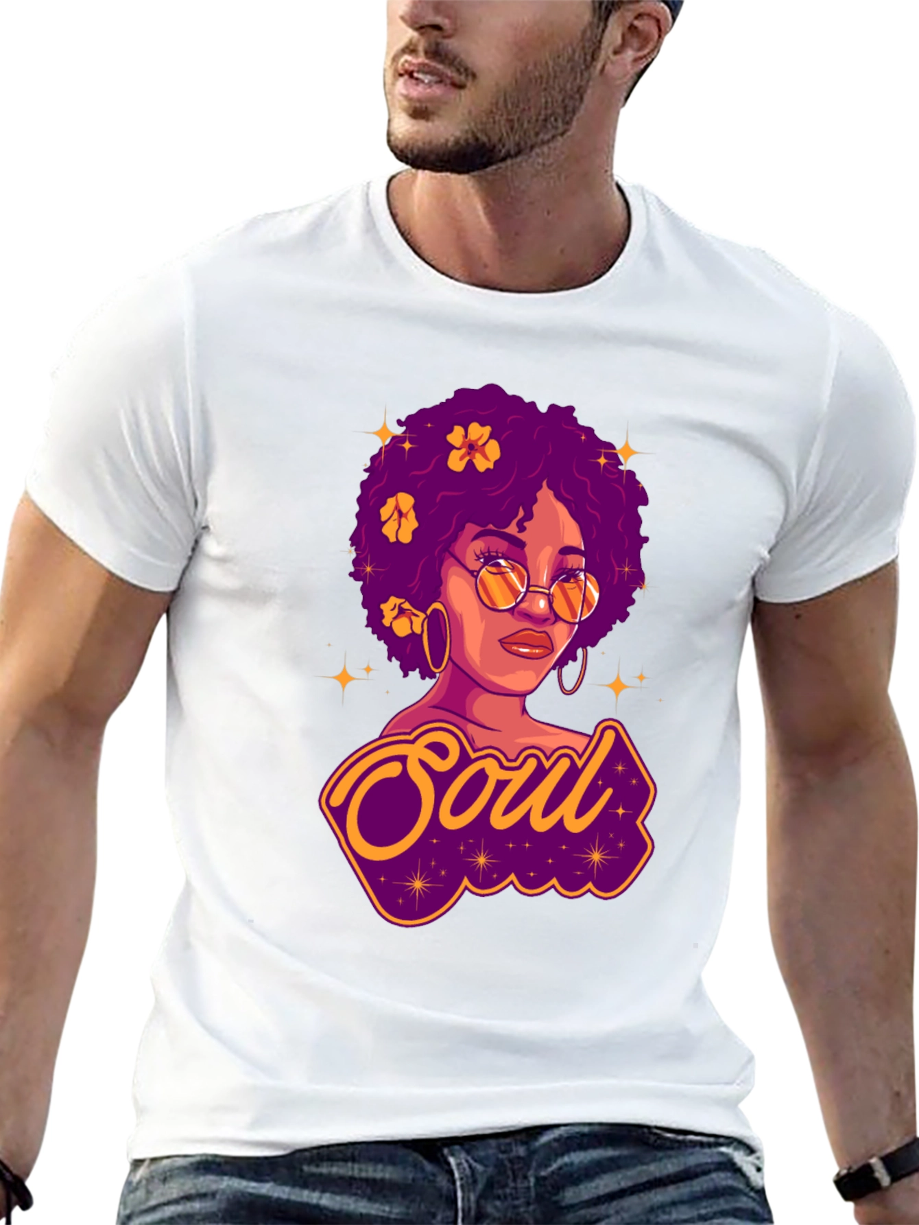 Black Soul Woman Graphic Print T-Shirt view 13