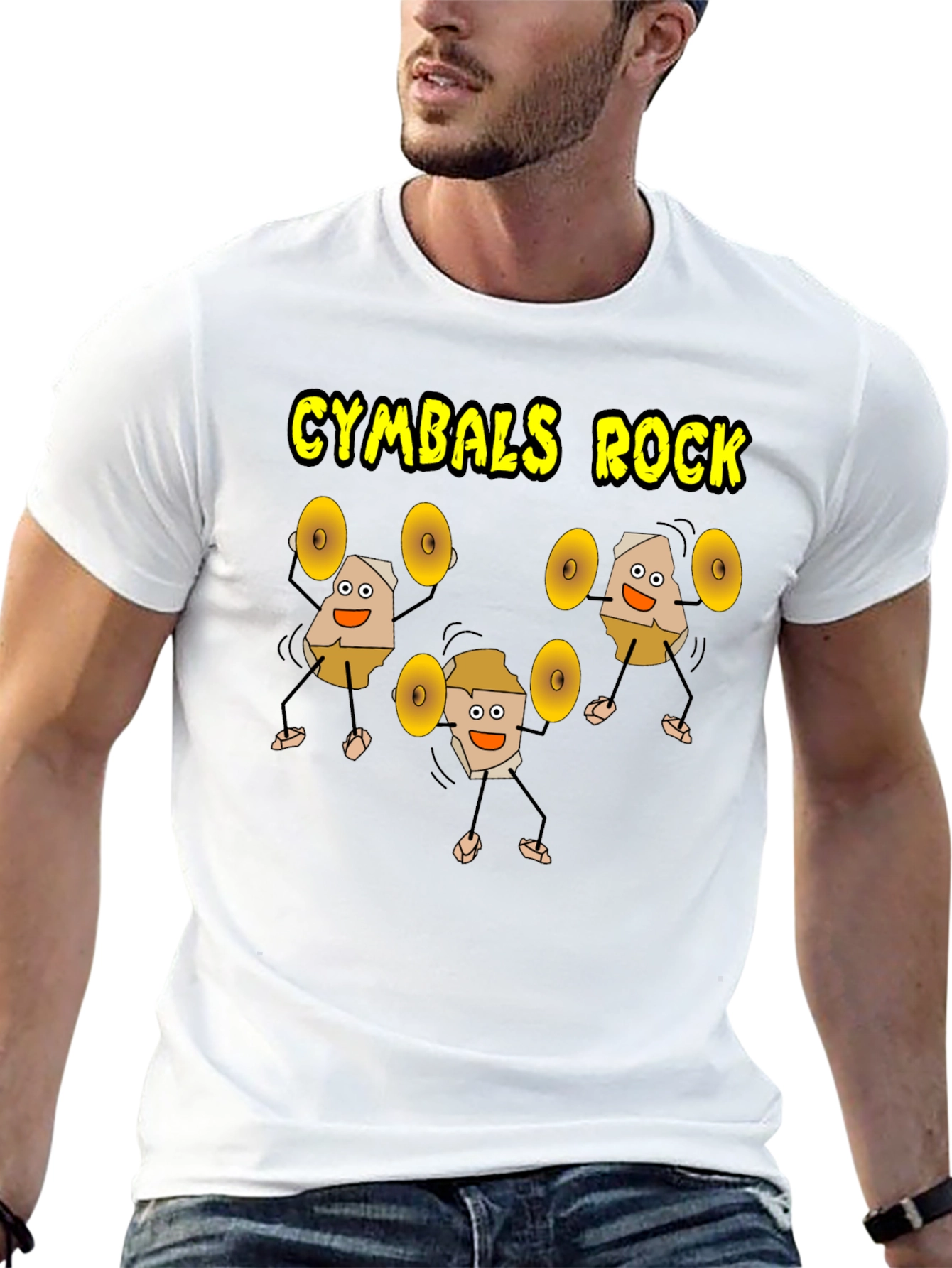 Black Cymbals Rock T-Shirt, Funny Drummer Tee view 13
