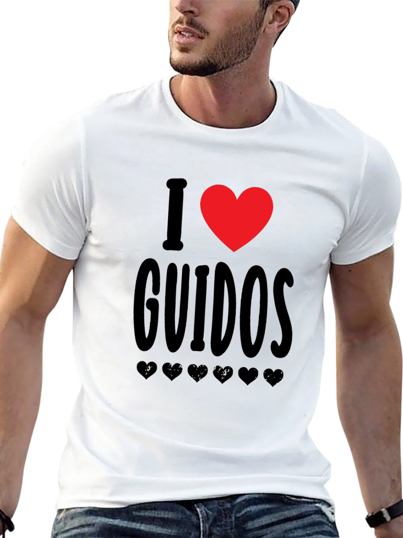 Black I Love Guidos T-Shirt - Funny Novelty Tee view 13