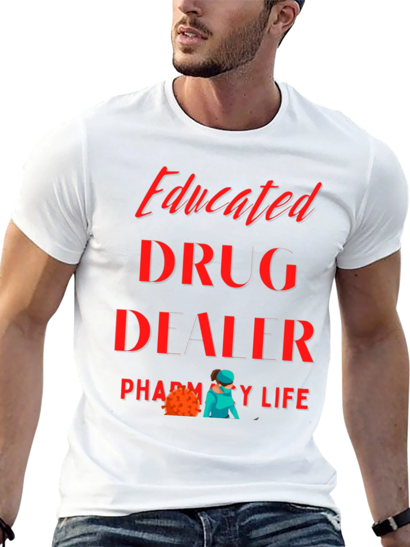 Black Educated Drug Dealer Pharmacy Life T-Shirt view 13