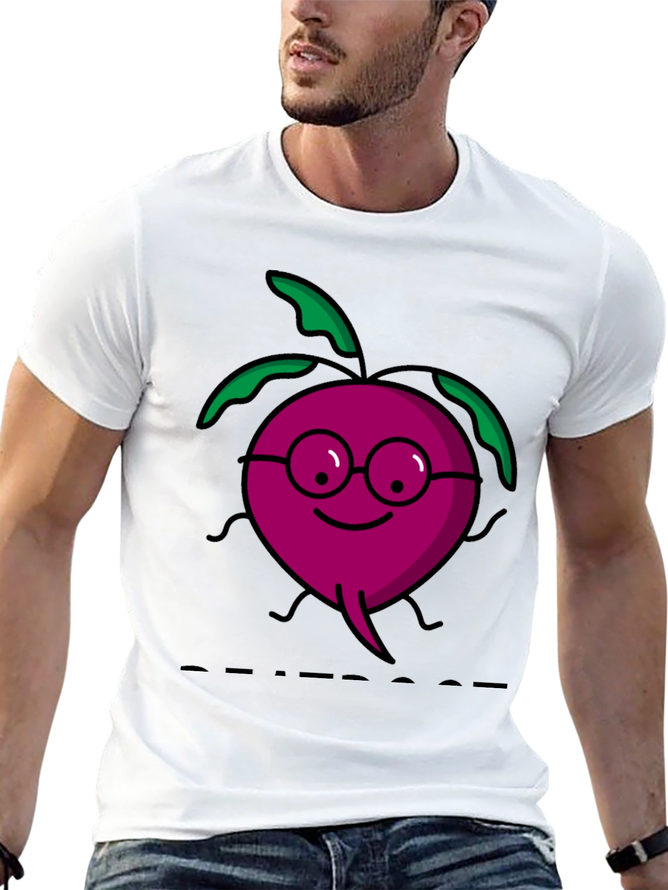 Black Beetroot Cartoon T-Shirt view 13