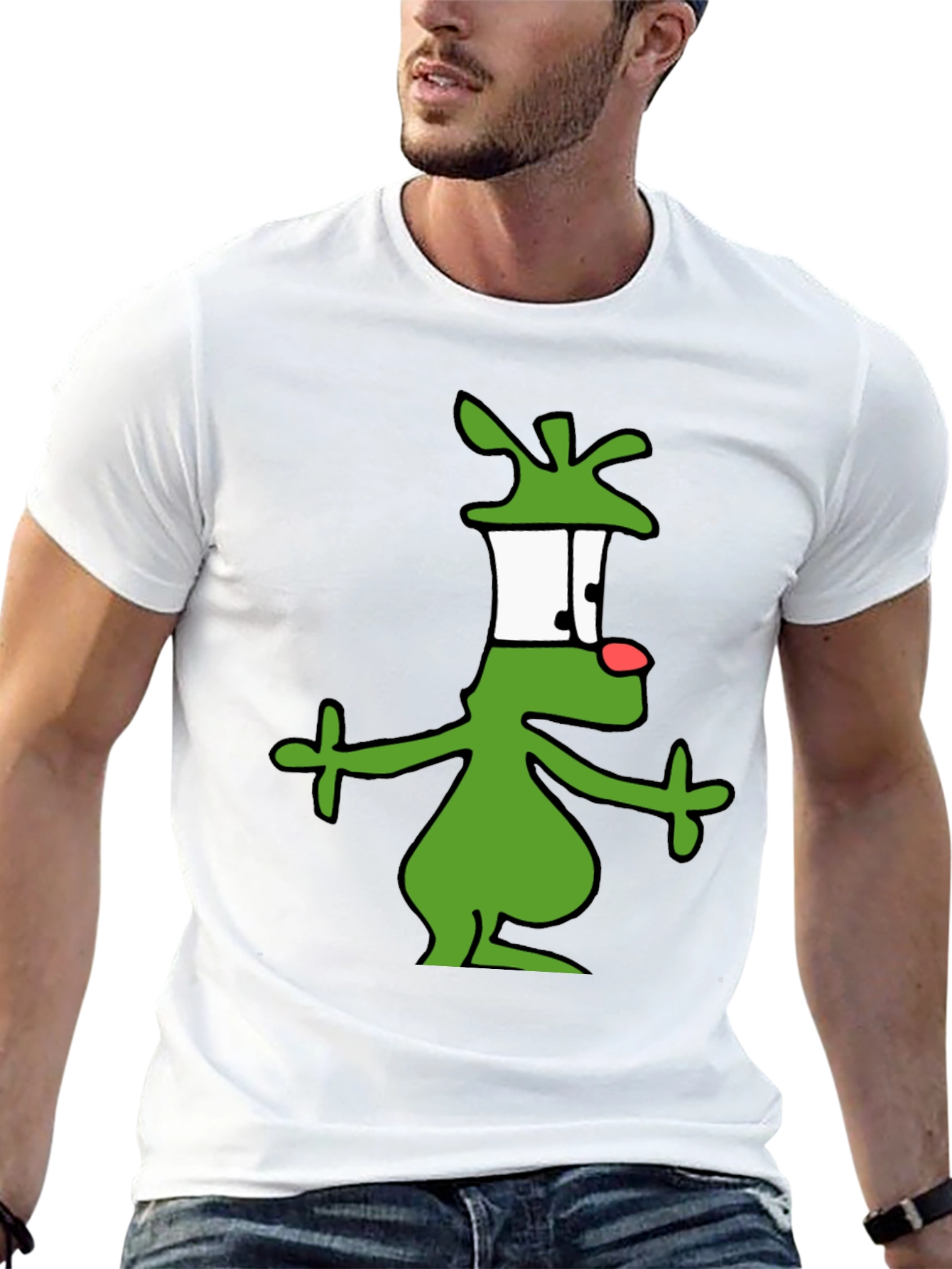 Black Cartoon Alien Graphic Black T-Shirt view 13