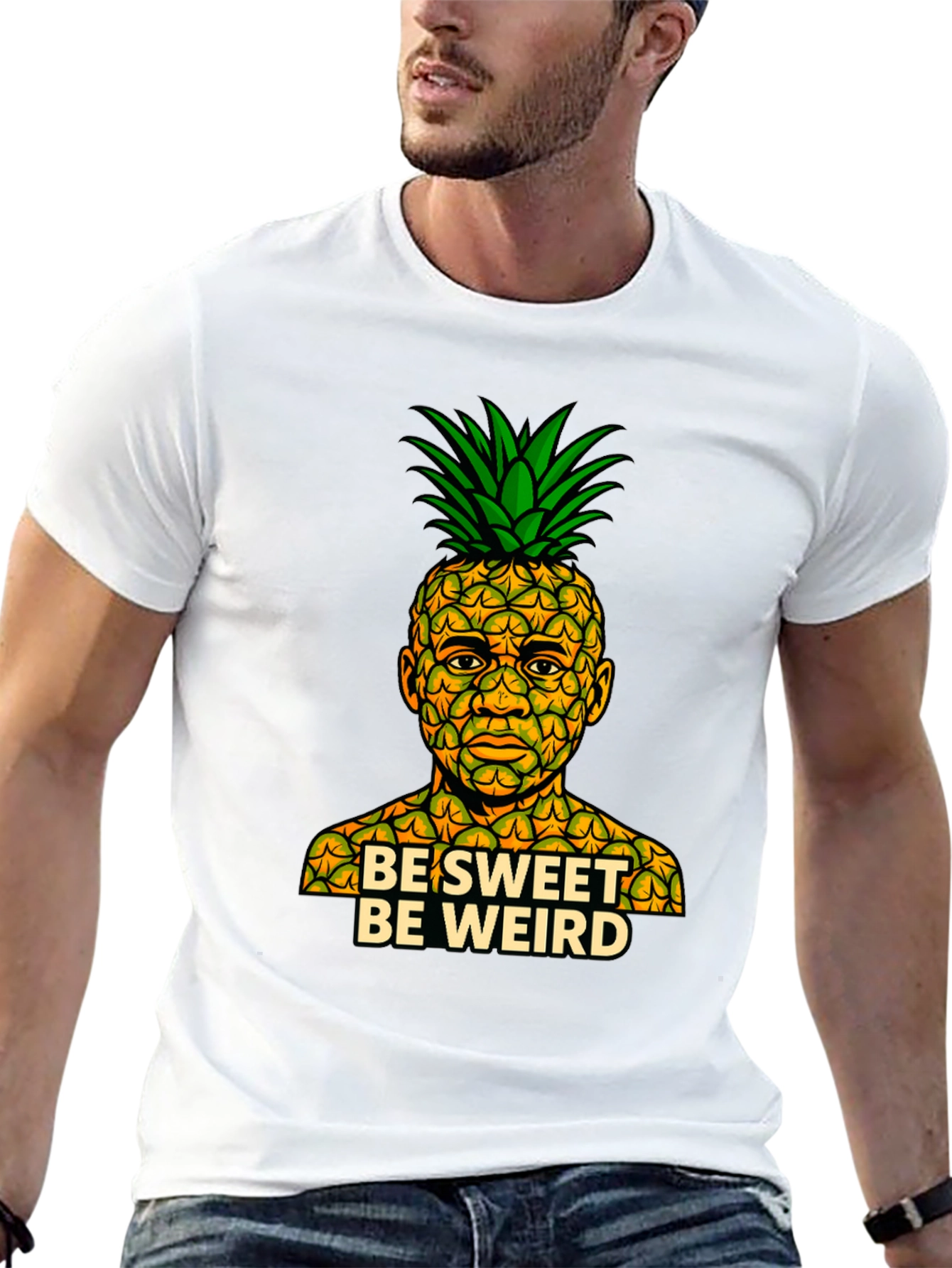 Black Be Sweet Be Weird Pineapple Graphic T-Shirt view 13