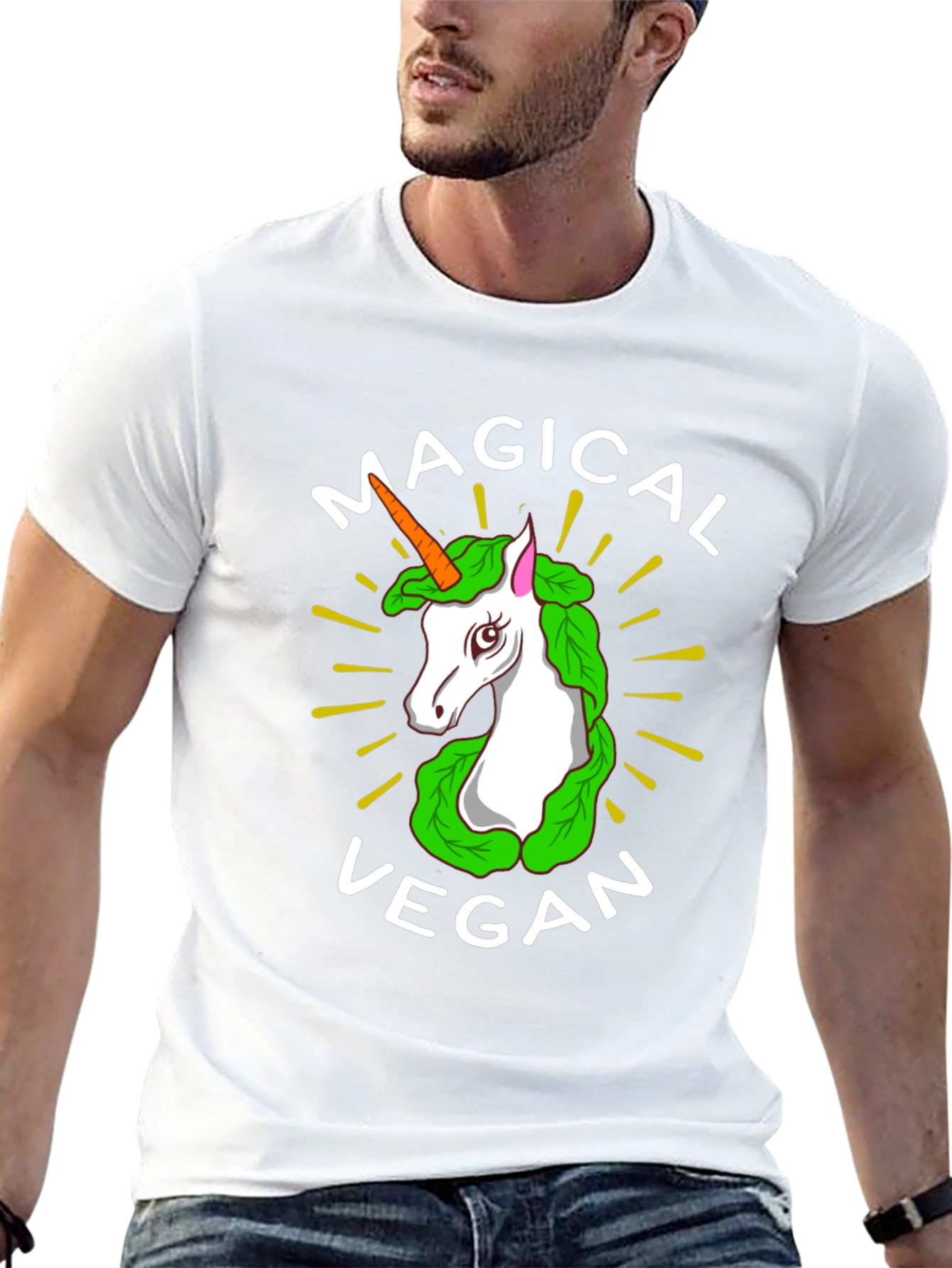 Black Magical Vegan Unicorn T-Shirt view 13