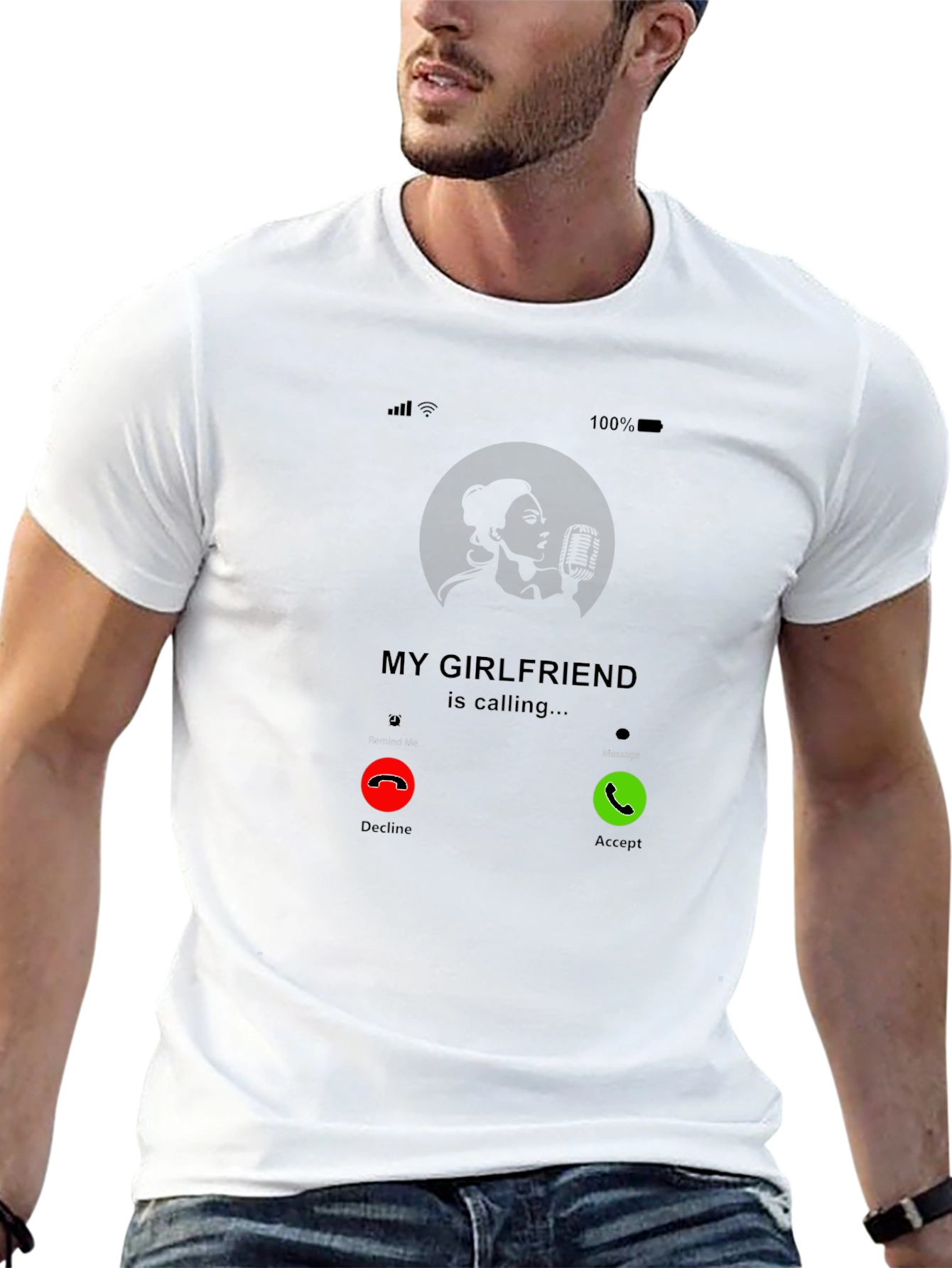 My Girlfriend is Calling Graphic Tee - Incoming Call T-Shirt - 13