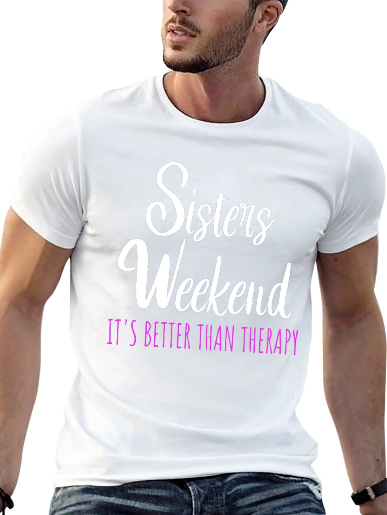 Sisters Weekend Therapy T-Shirt: Fun Group Apparel - 13