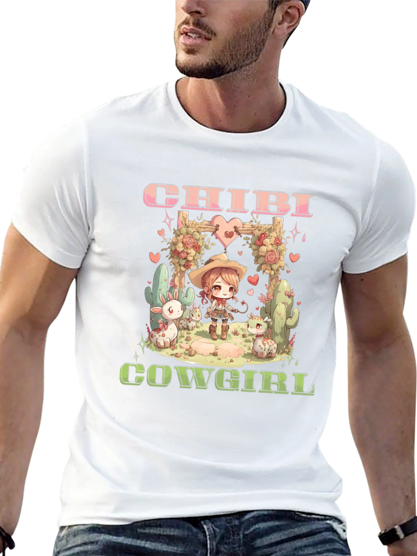 Black Chibi Cowgirl Graphic T-Shirt view 13
