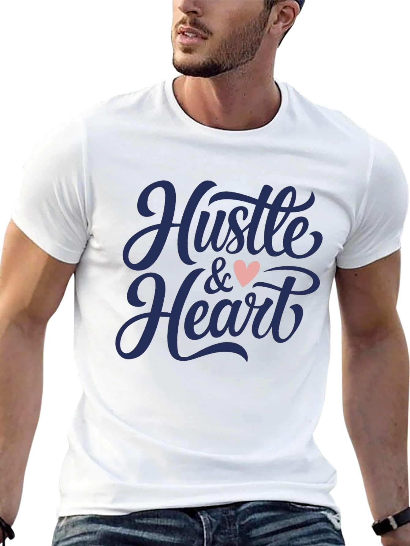 Black Hustle & Heart Graphic Tee view 13