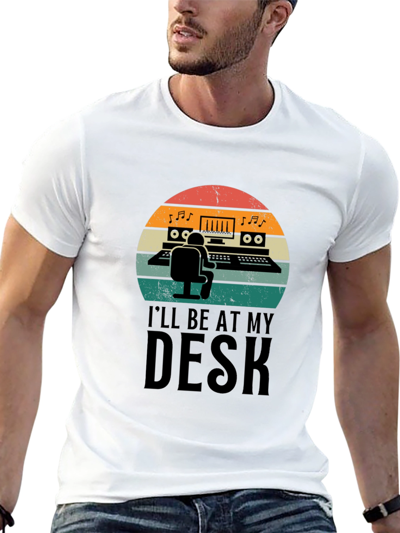 Black Music Producer T-Shirt - I'll Be At My Desk view 13