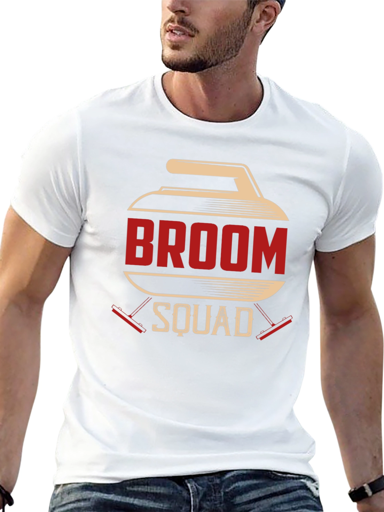 Black Broom Squad Curling T-Shirt view 13