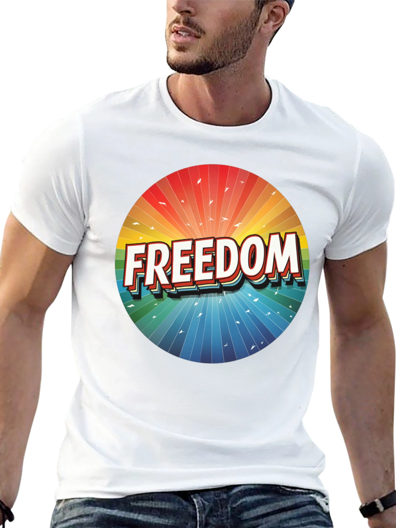 Black Freedom Graphic T-Shirt - Bold & Vibrant Design view 13