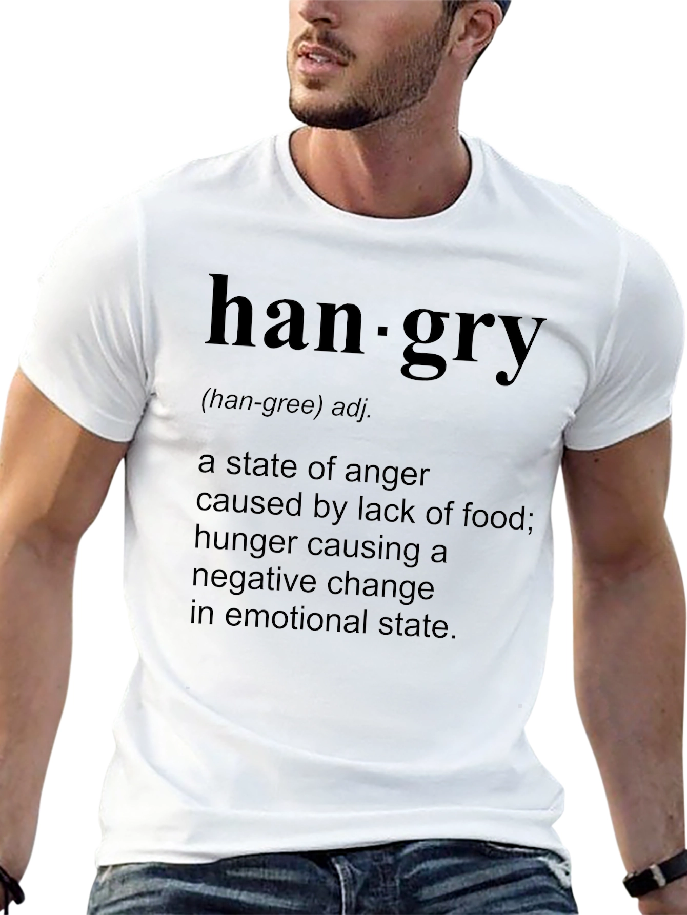 Black Hangry Definition T-Shirt - Funny Hunger Anger Tee view 13