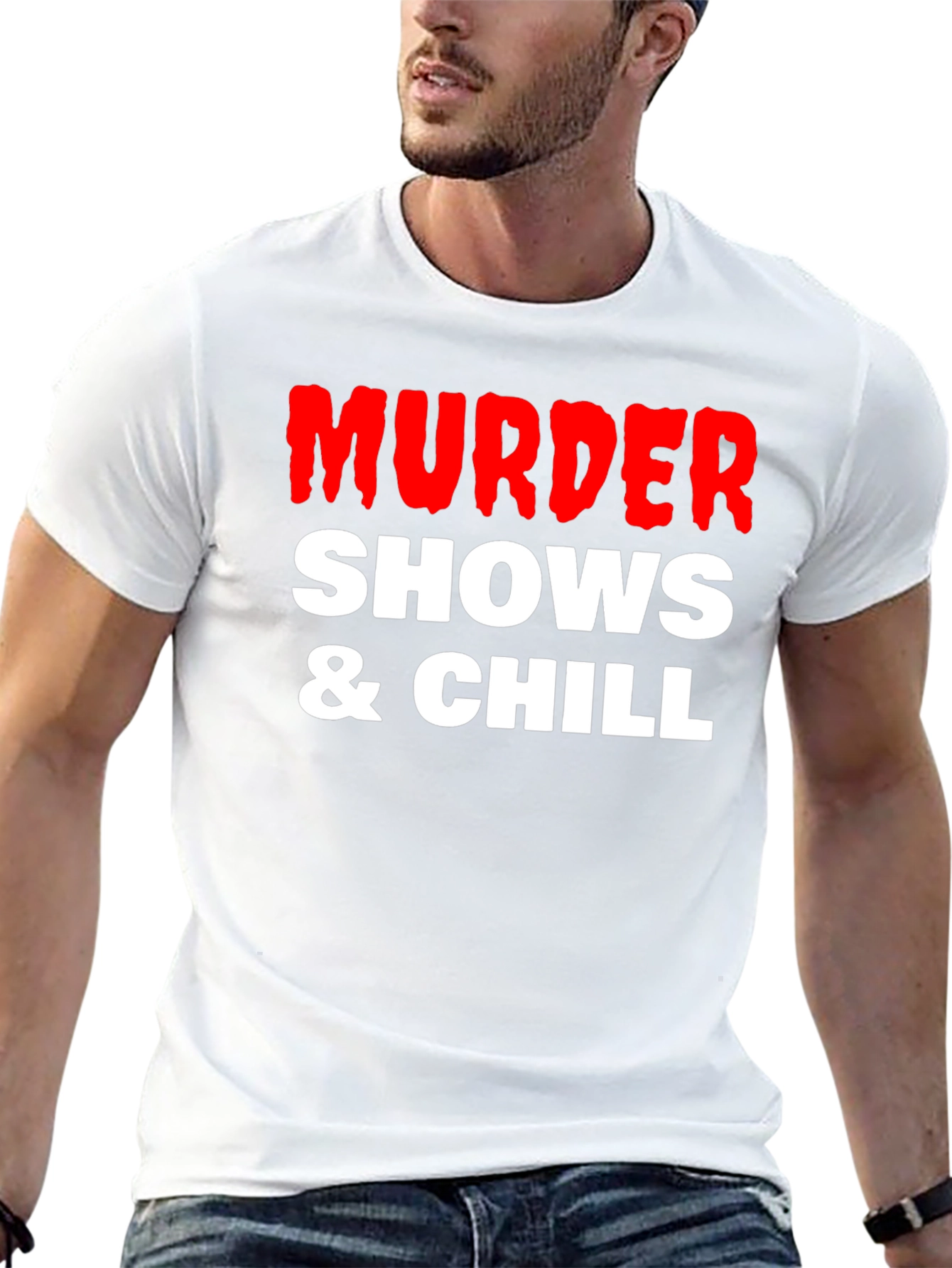Black Murder Shows & Chill Graphic Tee view 13
