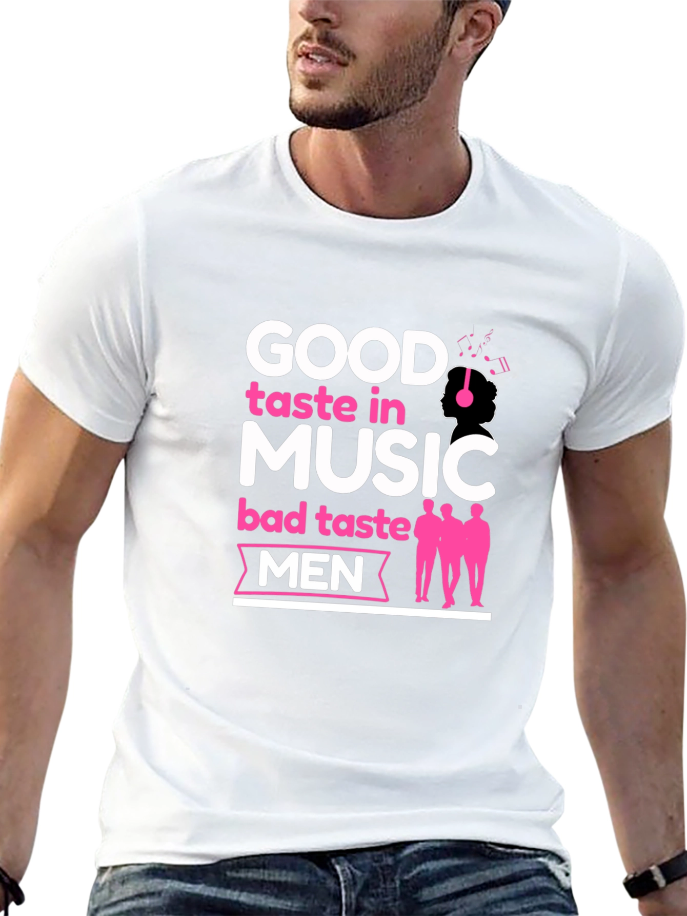 Black Good Taste In Music Bad Taste In Men Black T-Shirt view 13