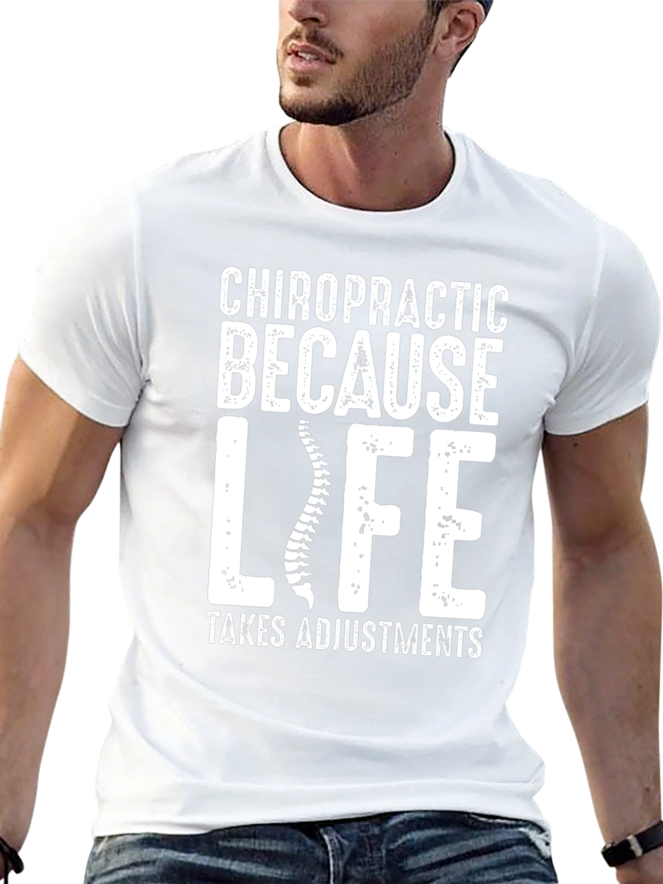 Black Chiropractic Adjustment T-Shirt - Life Takes Adjustments Tee view 13