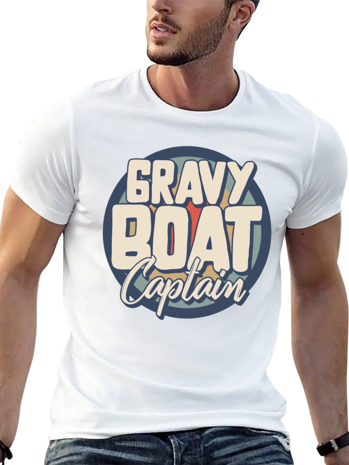 Black Gravy Boat Captain Funny T-Shirt view 13